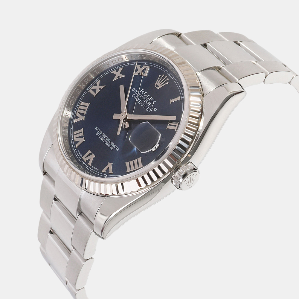 Rolex Blue Stainless Steel Datejust 116234 Automatic Men's Wristwatch 36 mm
Rolex Blue Stainless Steel Datejust 116234 Automatic Men's Wristwatch 36 mm