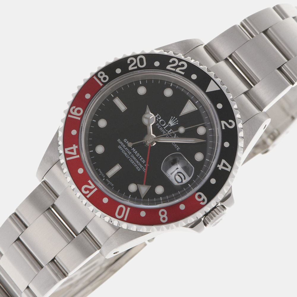 Rolex Black Stainless Steel GMT-Master II 16710 Automatic Men's Wristwatch 40 mm
Rolex Black Stainless Steel GMT-Master II 16710 Automatic Men's Wristwatch 40 mm