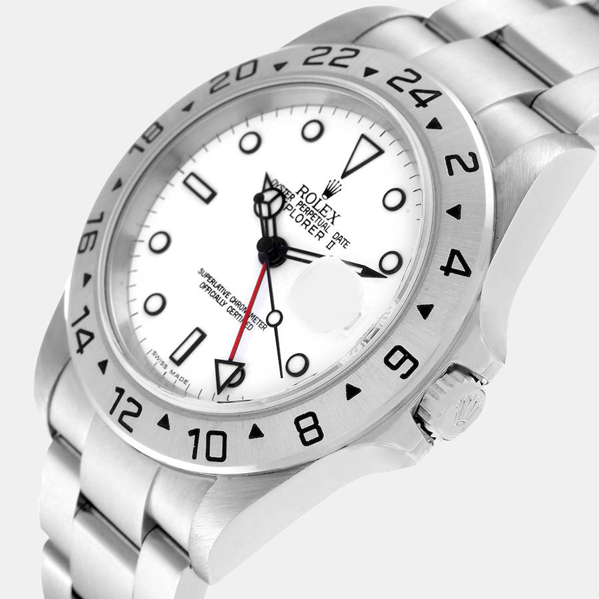 Rolex White Stainless Steel Explorer II 16570 Automatic Men's Wristwatch 40 mm
Rolex White Stainless Steel Explorer II 16570 Automatic Men's Wristwatch 40 mm