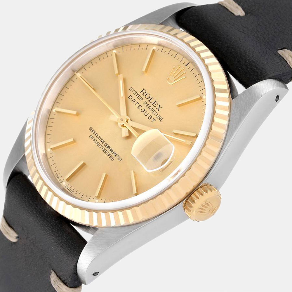 Rolex Champagne 18k Yellow Gold And Stainless Steel Datejust 16233 Automatic Men's Wristwatch 36 mm
Rolex Champagne 18k Yellow Gold And Stainless Steel Datejust 16233 Automatic Men's Wristwatch 36 mm