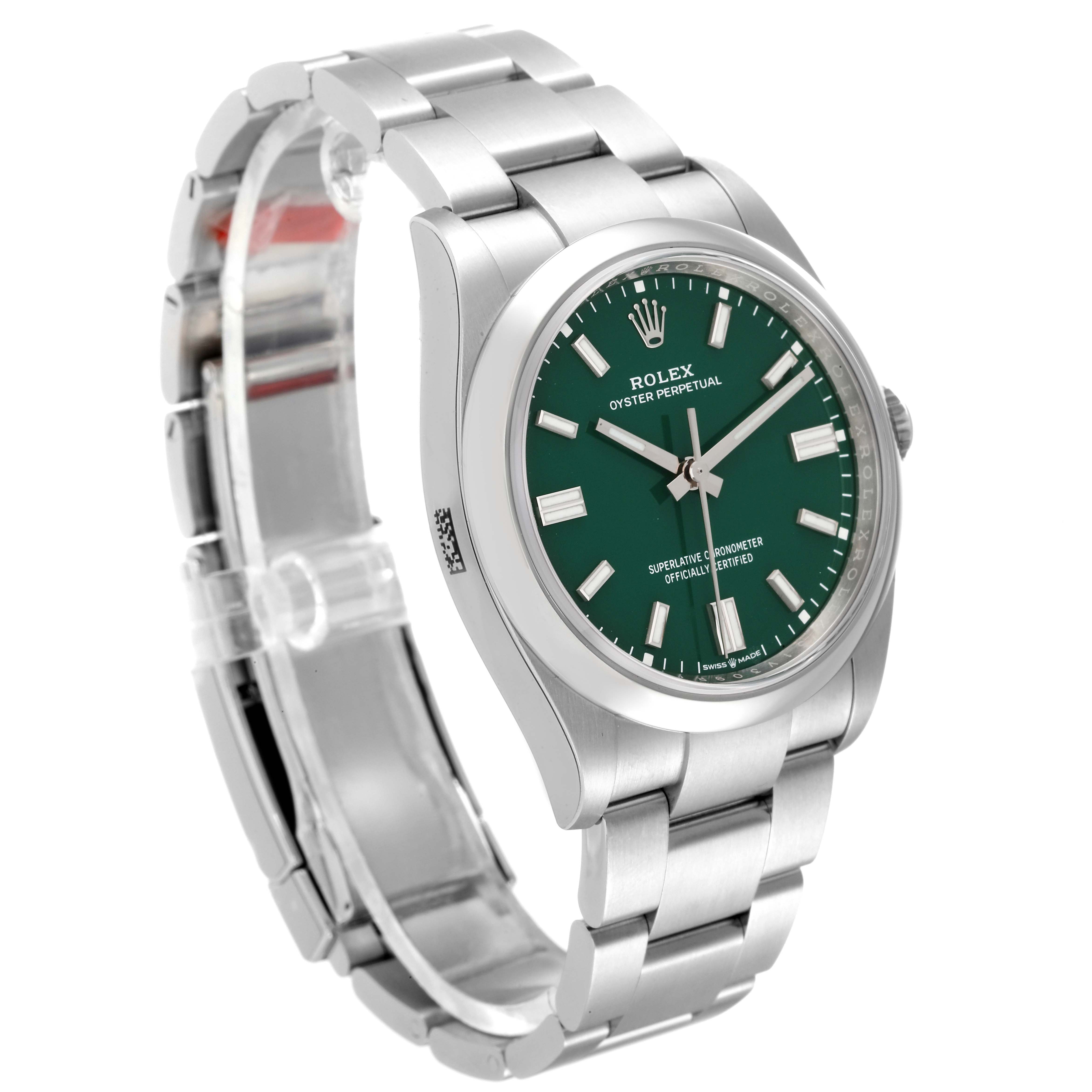 Rolex Green Stainless Steel Oyster Perpetual 126000 Men's Wristwatch 36 Mm