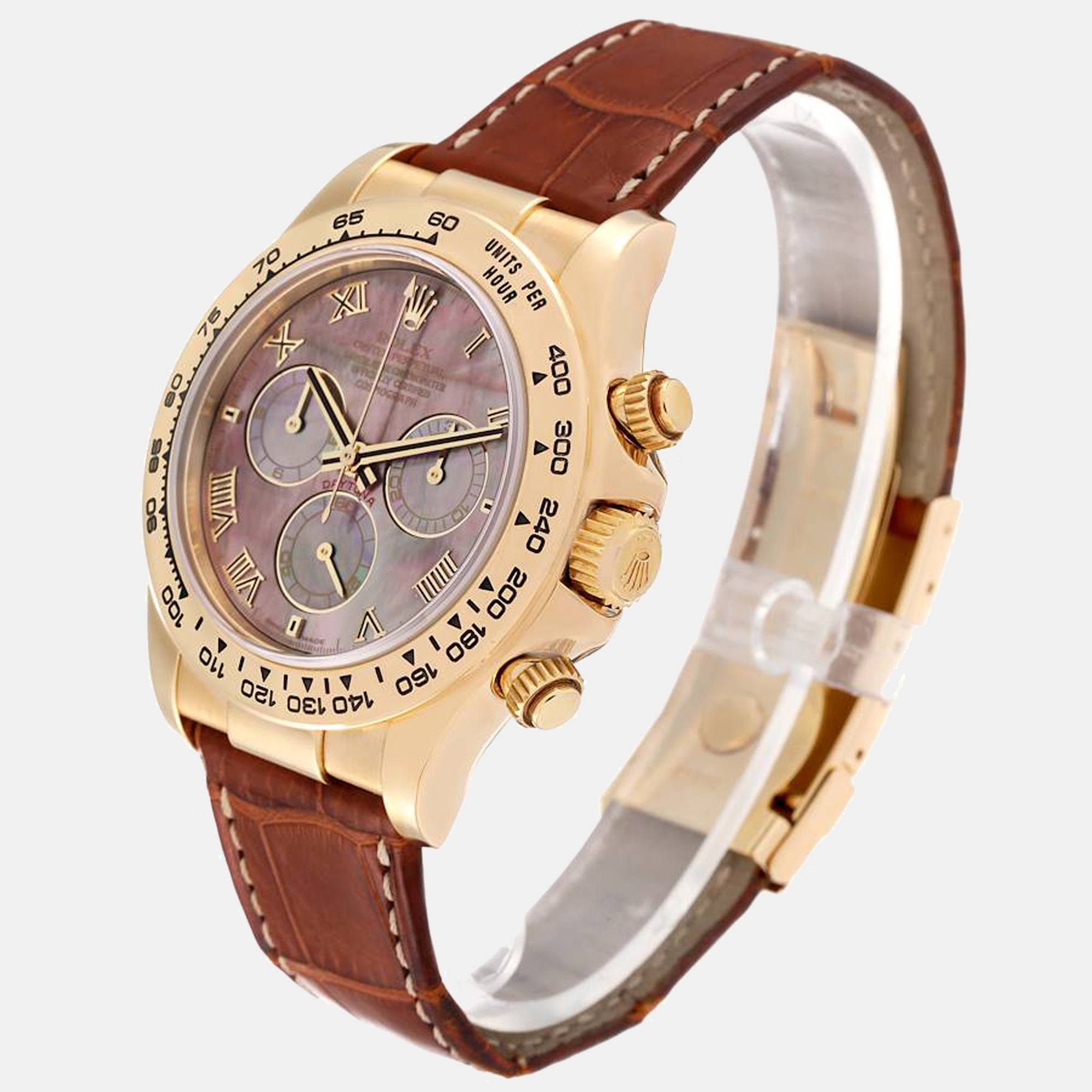 Rolex MOP 18K Yellow Gold Cosmograph Daytona 116518 Automatic Men's Wristwatch 40 Mm