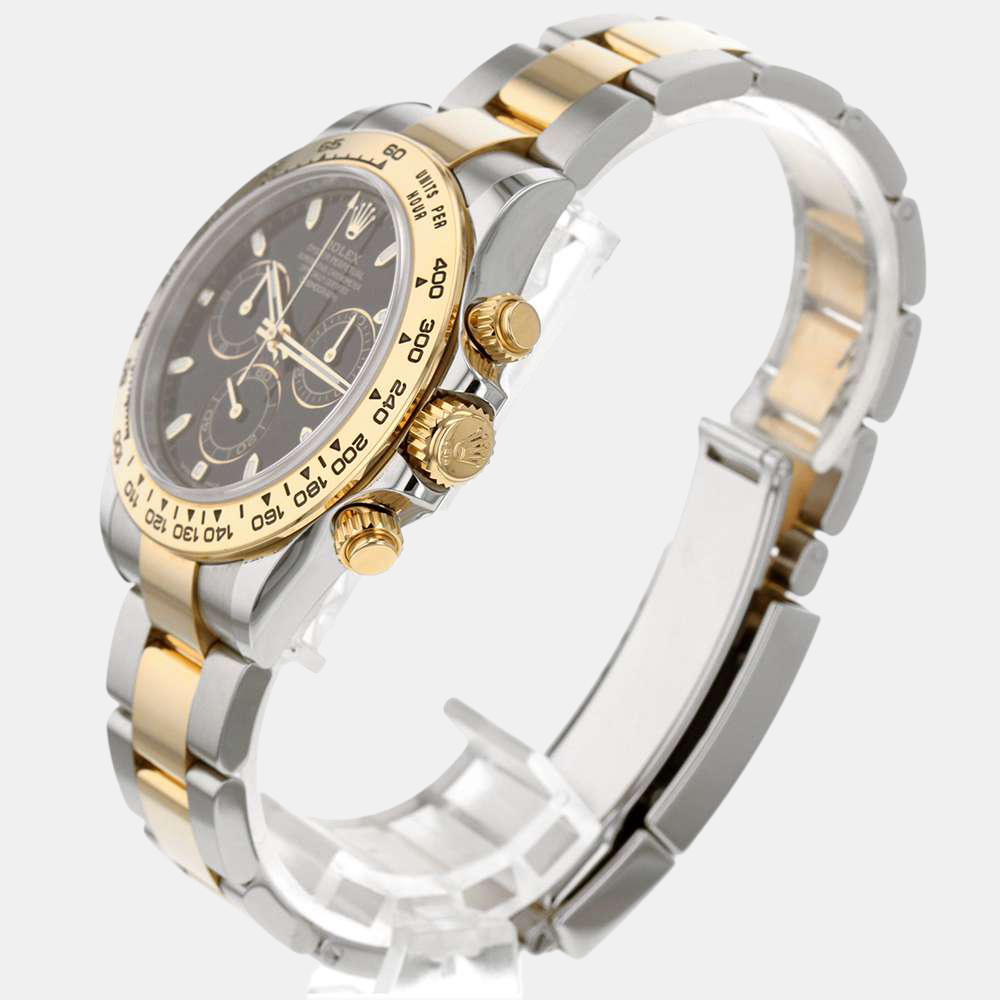 Rolex Black 18k Yellow Gold And Stainless Steel Cosmograph Daytona 116503 Automatic Men's Wristwatch 40 mm
Rolex Black 18k Yellow Gold And Stainless Steel Cosmograph Daytona 116503 Automatic Men's Wristwatch 40 mm