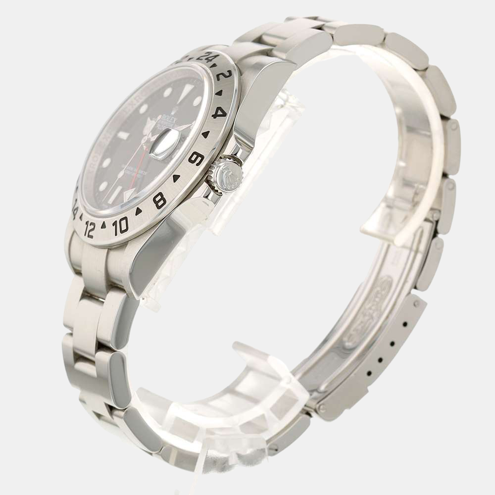 Rolex Black Stainless Steel Explorer II 16570 Automatic Men's Wristwatch 40 mm
Rolex Black Stainless Steel Explorer II 16570 Automatic Men's Wristwatch 40 mm
