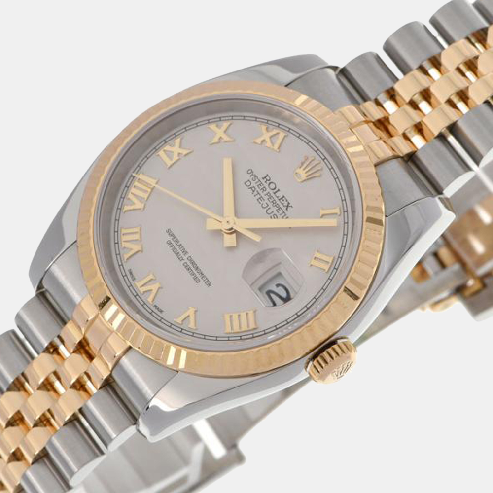 Rolex White 18k Yellow Gold And Stainless Steel Datejust 116233 Automatic Men's Wristwatch 36 mm
Rolex White 18k Yellow Gold And Stainless Steel Datejust 116233 Automatic Men's Wristwatch 36 mm