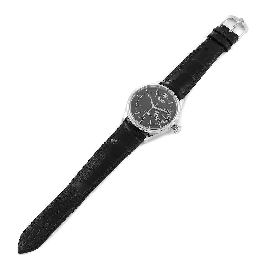 Rolex Black 18K White Gold Cellini Date 50519 Automatic 50519 Men's Wristwatch 39 Mm