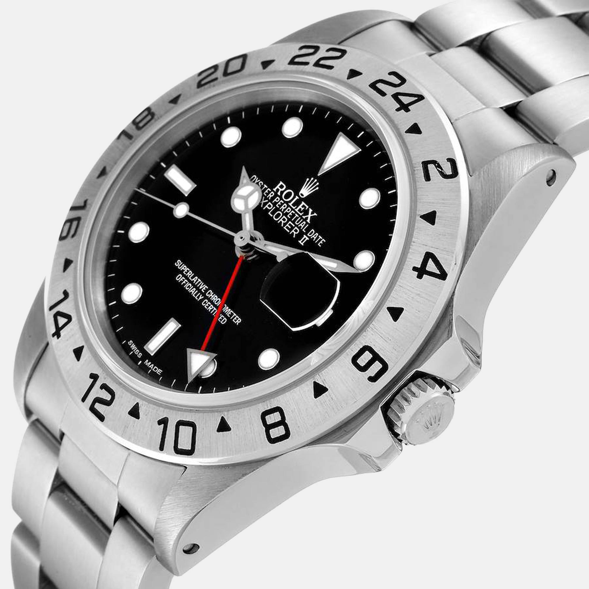 Rolex Black Stainless Steel Explorer II 16550 Automatic Men's Wristwatch 39 mm
Rolex Black Stainless Steel Explorer II 16550 Automatic Men's Wristwatch 39 mm