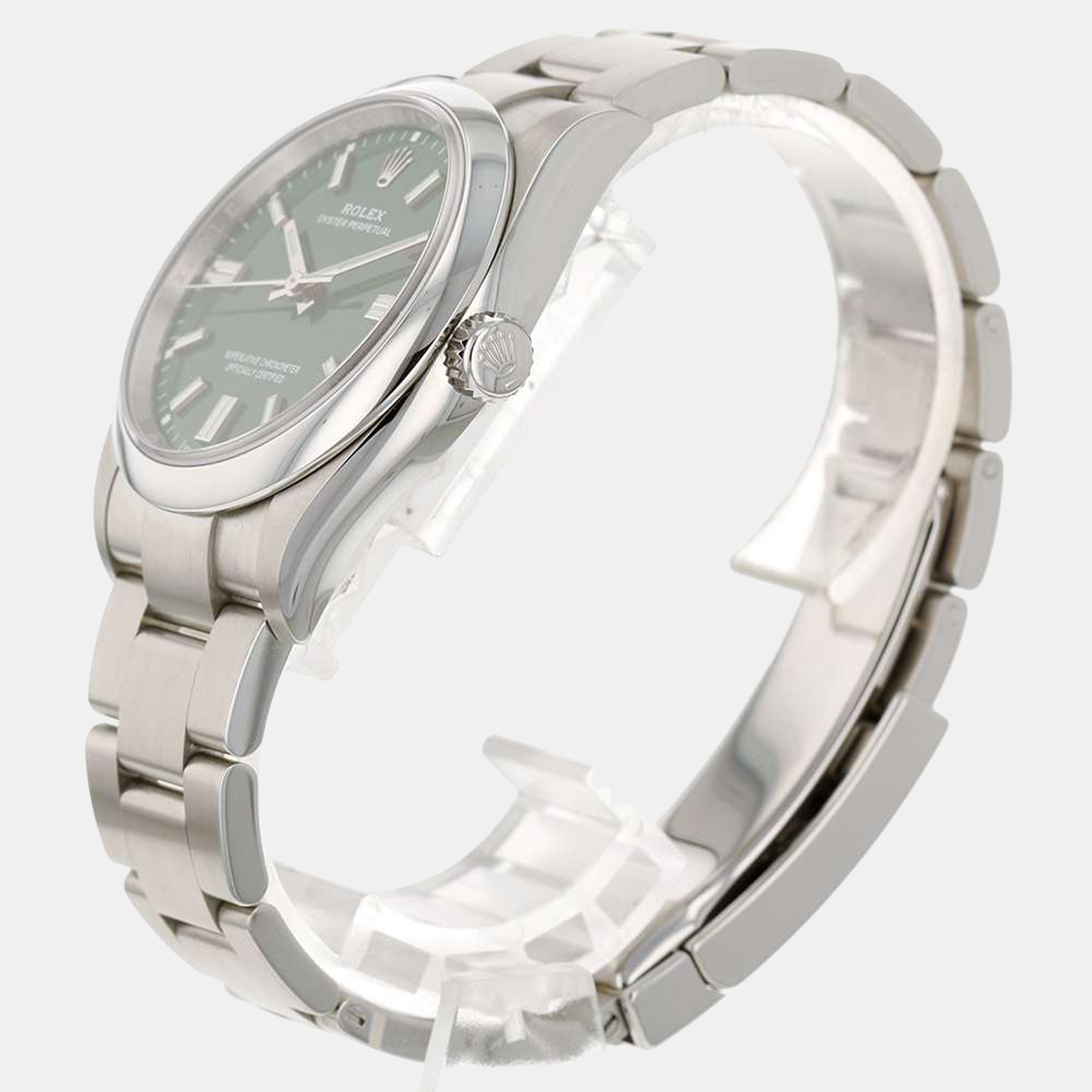 Rolex Green Stainless Steel Oyster Perpetual 126000 Automatic Men's Wristwatch 36 mm
Rolex Green Stainless Steel Oyster Perpetual 126000 Automatic Men's Wristwatch 36 mm