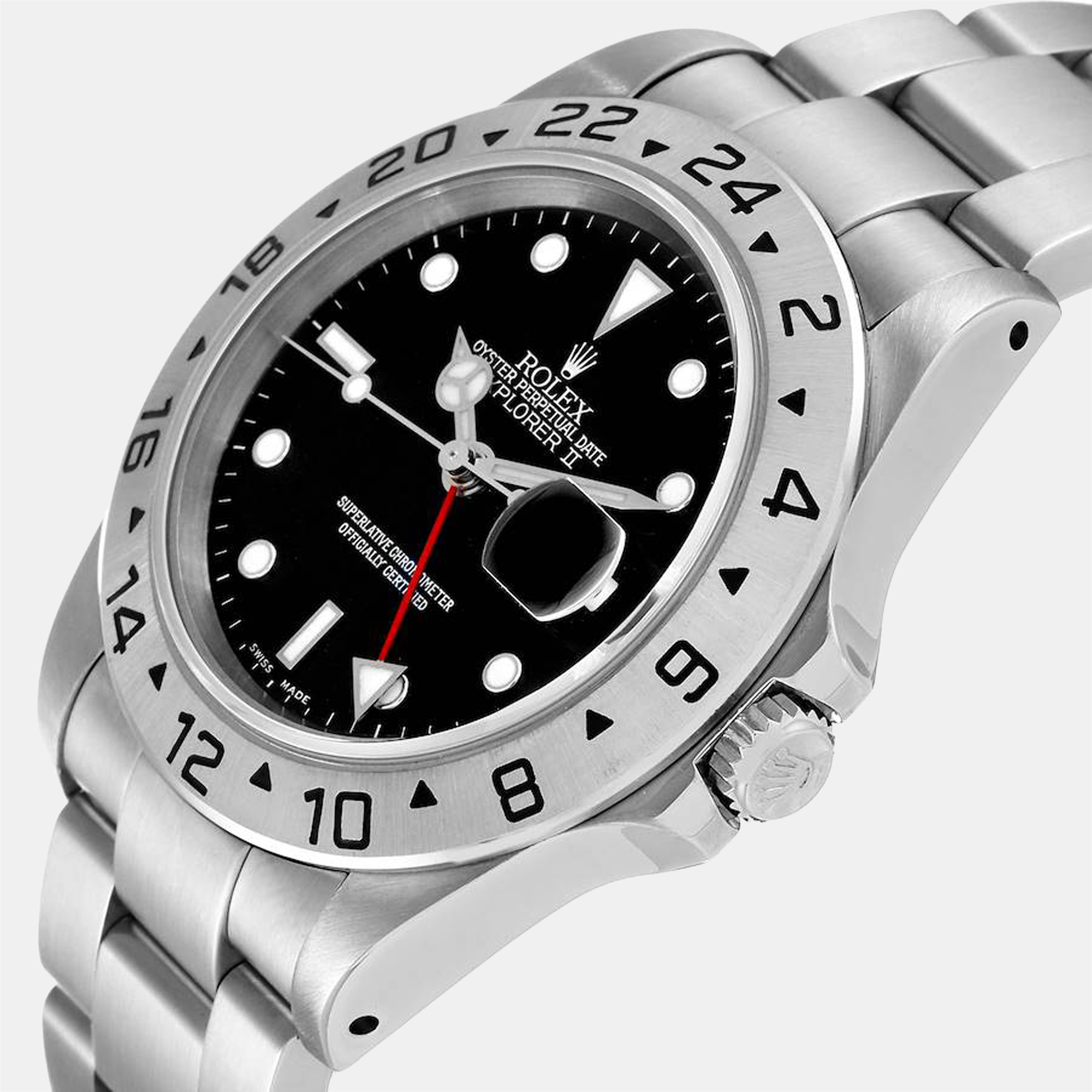 Rolex Black Stainless Steel Explorer II 16570 Automatic Men's Wristwatch 40 mm
Rolex Black Stainless Steel Explorer II 16570 Automatic Men's Wristwatch 40 mm