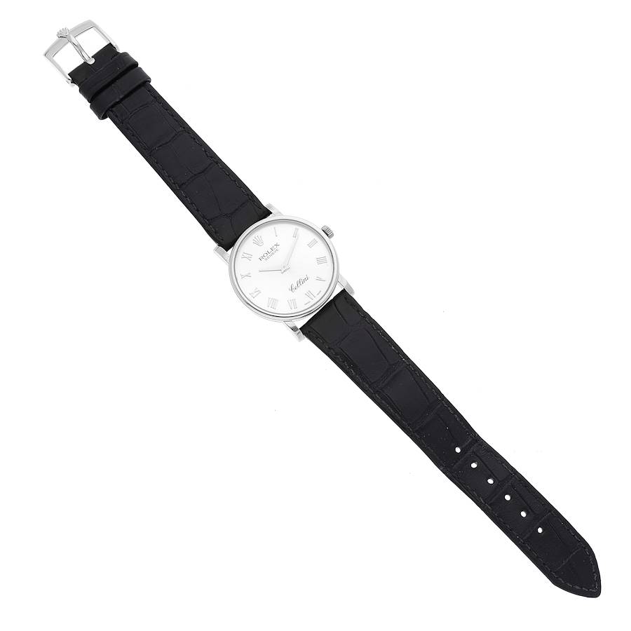 Rolex Silver 18k White Gold Cellini 5115 Men's Wristwatch 32 Mm