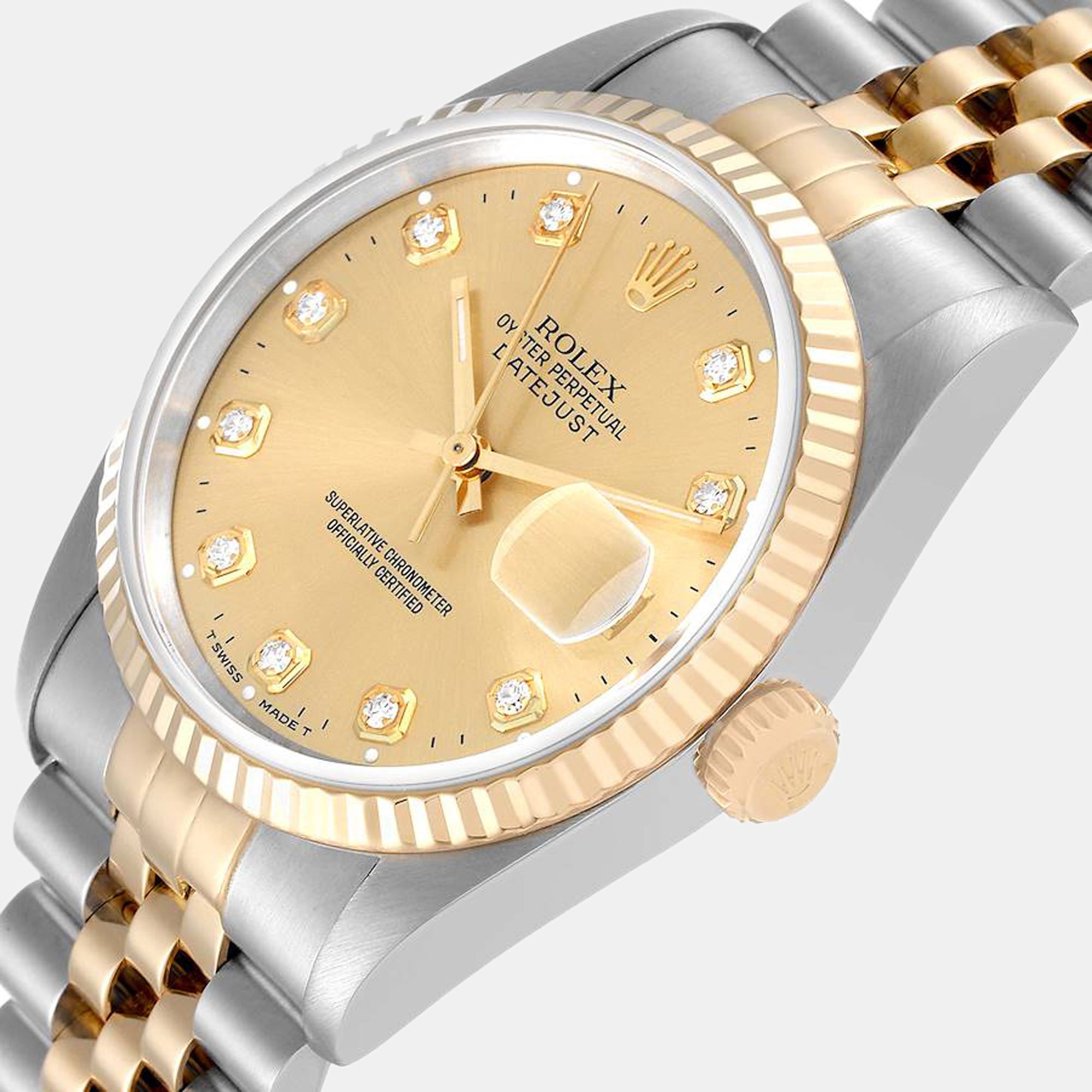 Rolex Champagne Diamond 18k Yellow Gold And Stainless Steel Datejust 16233 Automatic Men's Wristwatch 36 mm
Rolex Champagne Diamond 18k Yellow Gold And Stainless Steel Datejust 16233 Automatic Men's Wristwatch 36 mm