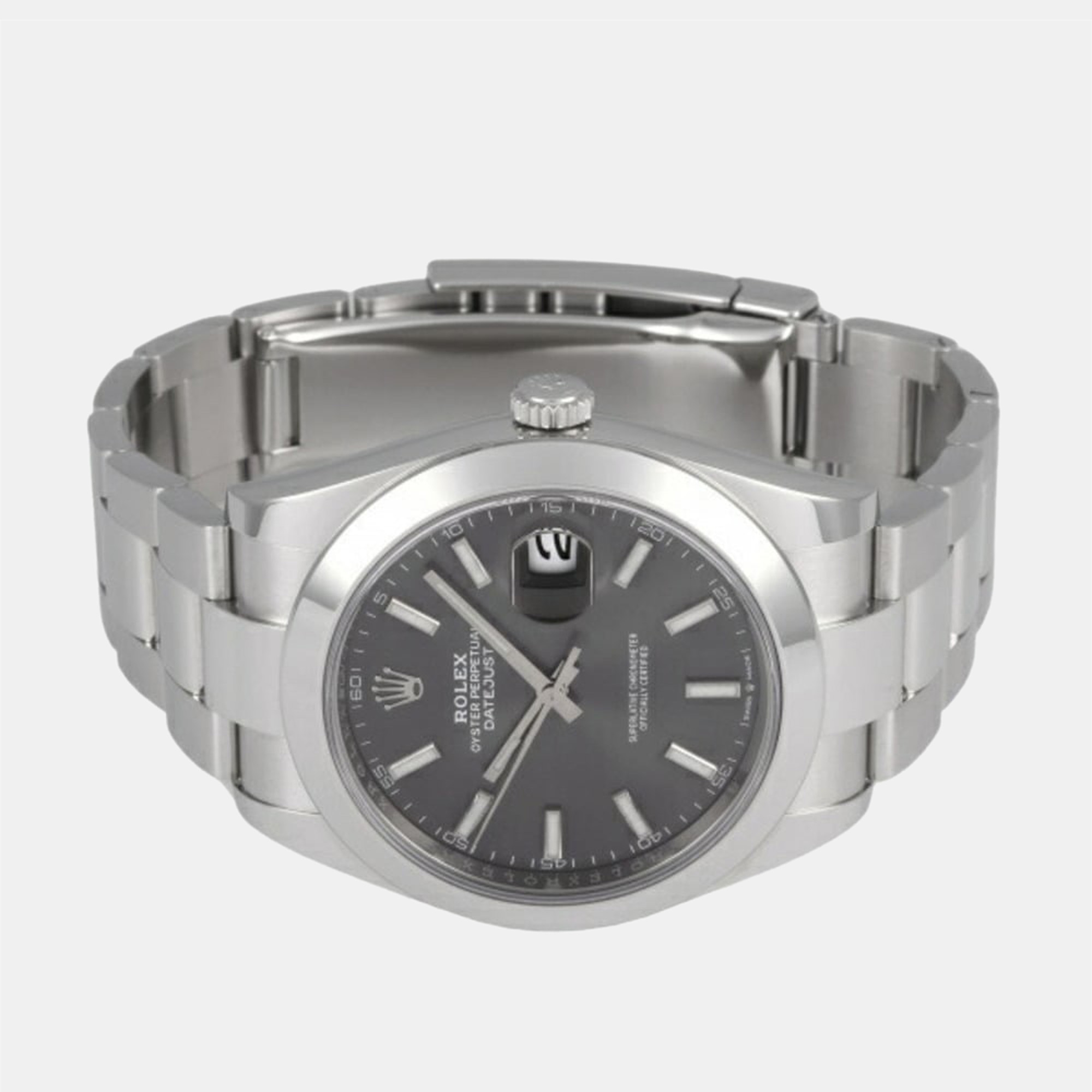Rolex Grey Stainless Steel Datejust 126300 Automatic Men's Wristwatch 41 mm
Rolex Grey Stainless Steel Datejust 126300 Automatic Men's Wristwatch 41 mm
