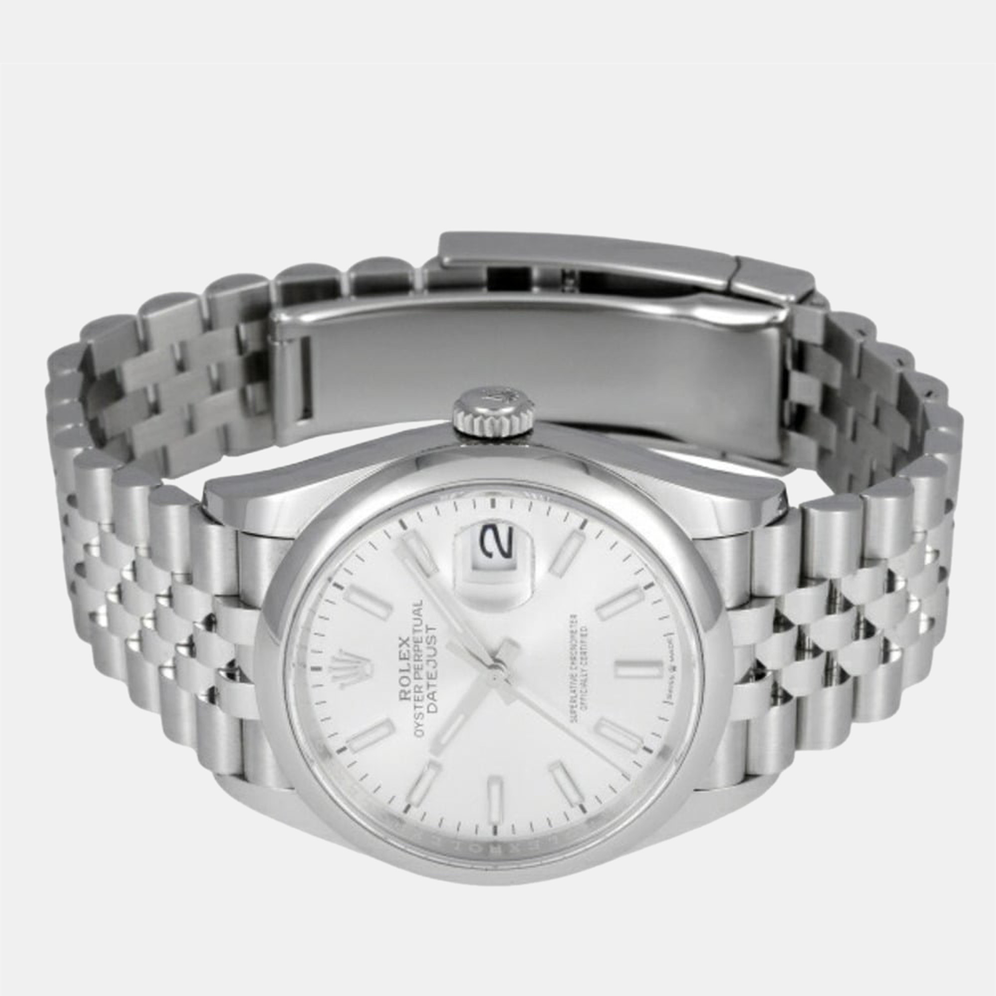 Rolex Silver Stainless Steel Datejus 126200 Automatic Men's Wristwatch 36 mm
Rolex Silver Stainless Steel Datejus 126200 Automatic Men's Wristwatch 36 mm