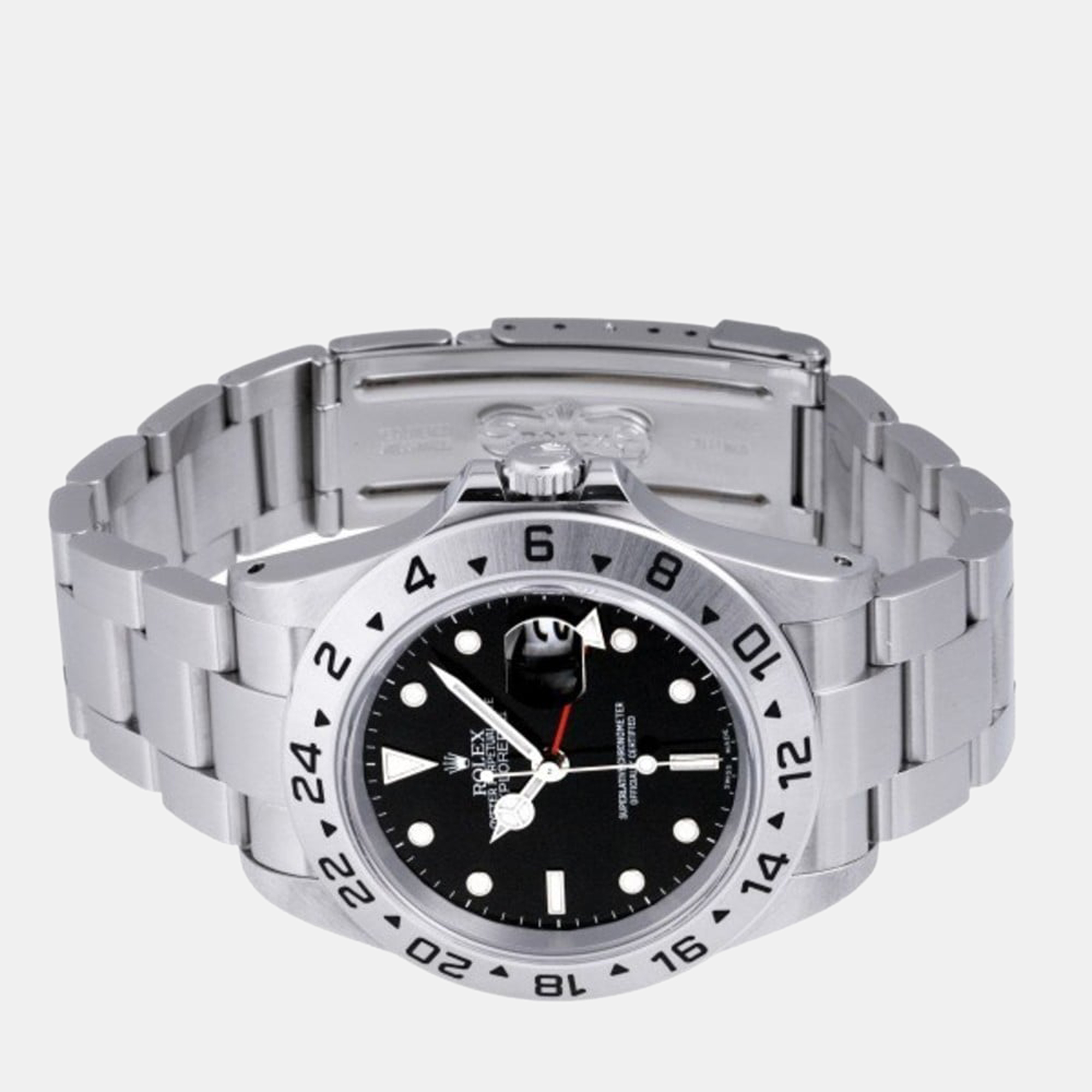 Rolex Black Stainless Steel Explorer II 16570 Automatic Men's Wristwatch 40 mm
Rolex Black Stainless Steel Explorer II 16570 Automatic Men's Wristwatch 40 mm