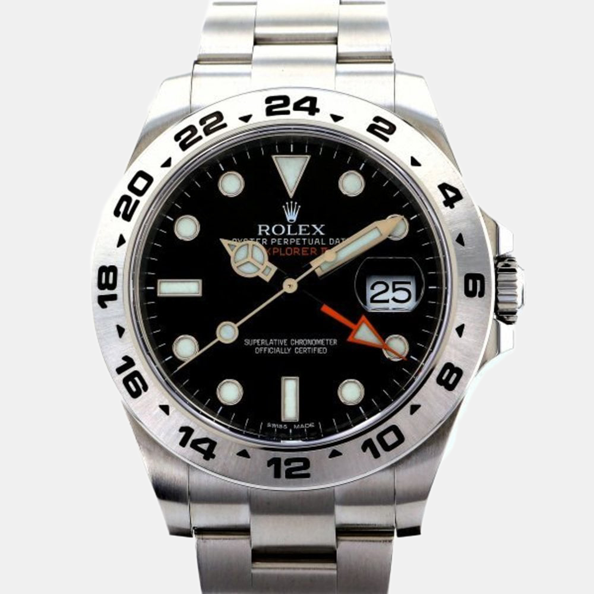 Rolex Black Stainless Steel Explorer II 216570 Automatic Men's Wristwatch 42 Mm