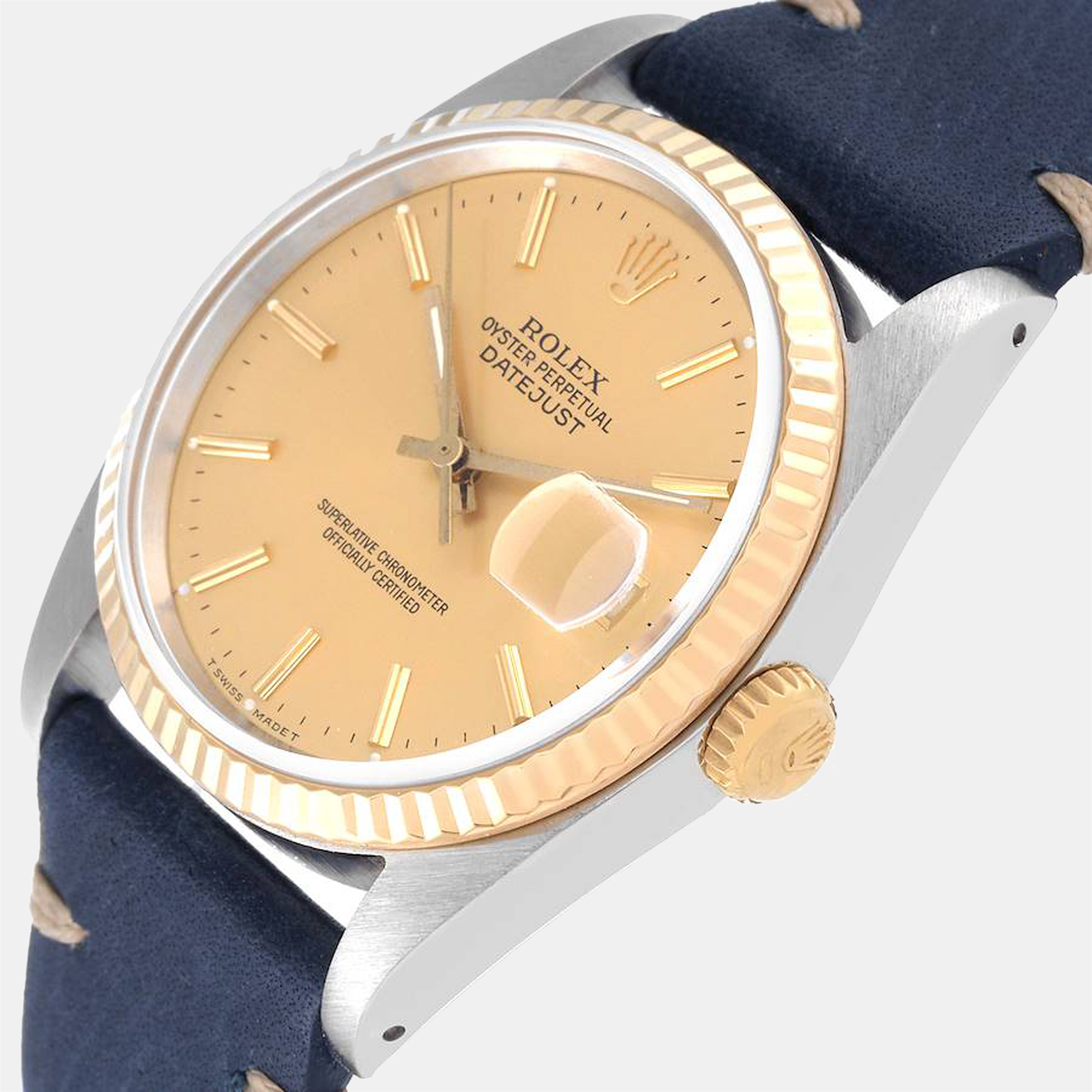 Rolex Champagne 18k Yellow Gold And Stainless Steel Datejust 16233 Men's Wristwatch 36 mm
Rolex Champagne 18k Yellow Gold And Stainless Steel Datejust 16233 Men's Wristwatch 36 mm