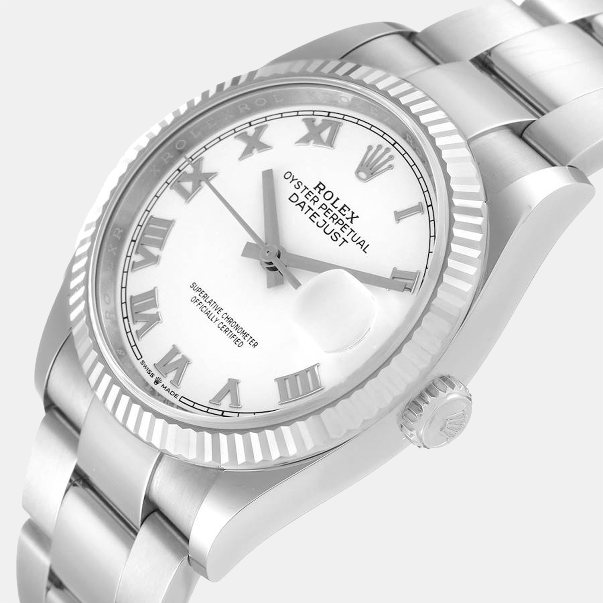 Rolex White 18k White Gold And Stainless Steel Datejust 126234 Automatic Men's Wristwatch 36 mm
Rolex White 18k White Gold And Stainless Steel Datejust 126234 Automatic Men's Wristwatch 36 mm