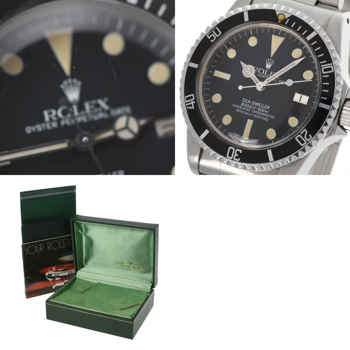 Rolex Black Stainless Steel Sea-Dweller 1665 Automatic Men's Wristwatch 40 Mm