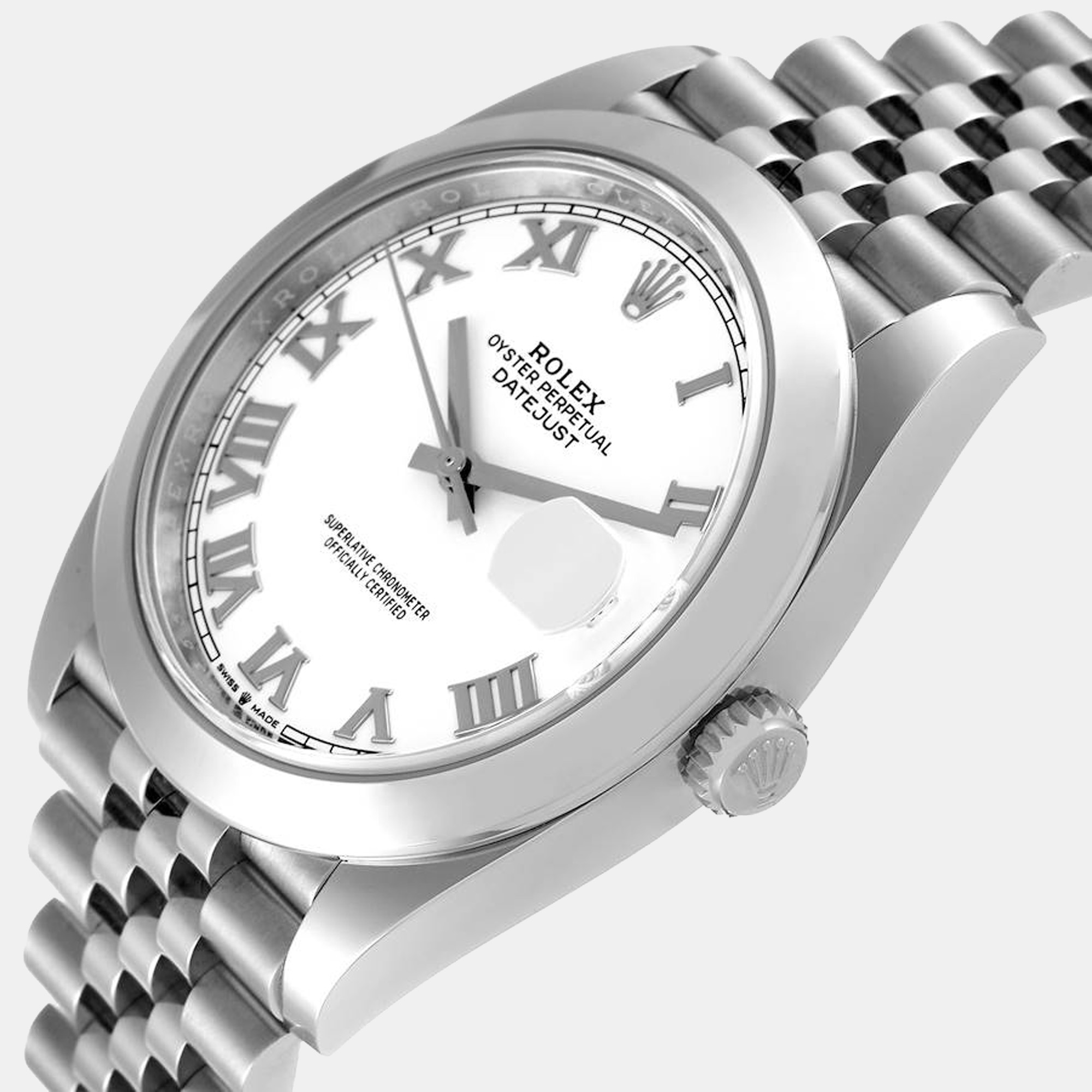 Rolex White Stainless Steel Datejust 126300 Automatic Men's Wristwatch 41 mm
Rolex White Stainless Steel Datejust 126300 Automatic Men's Wristwatch 41 mm