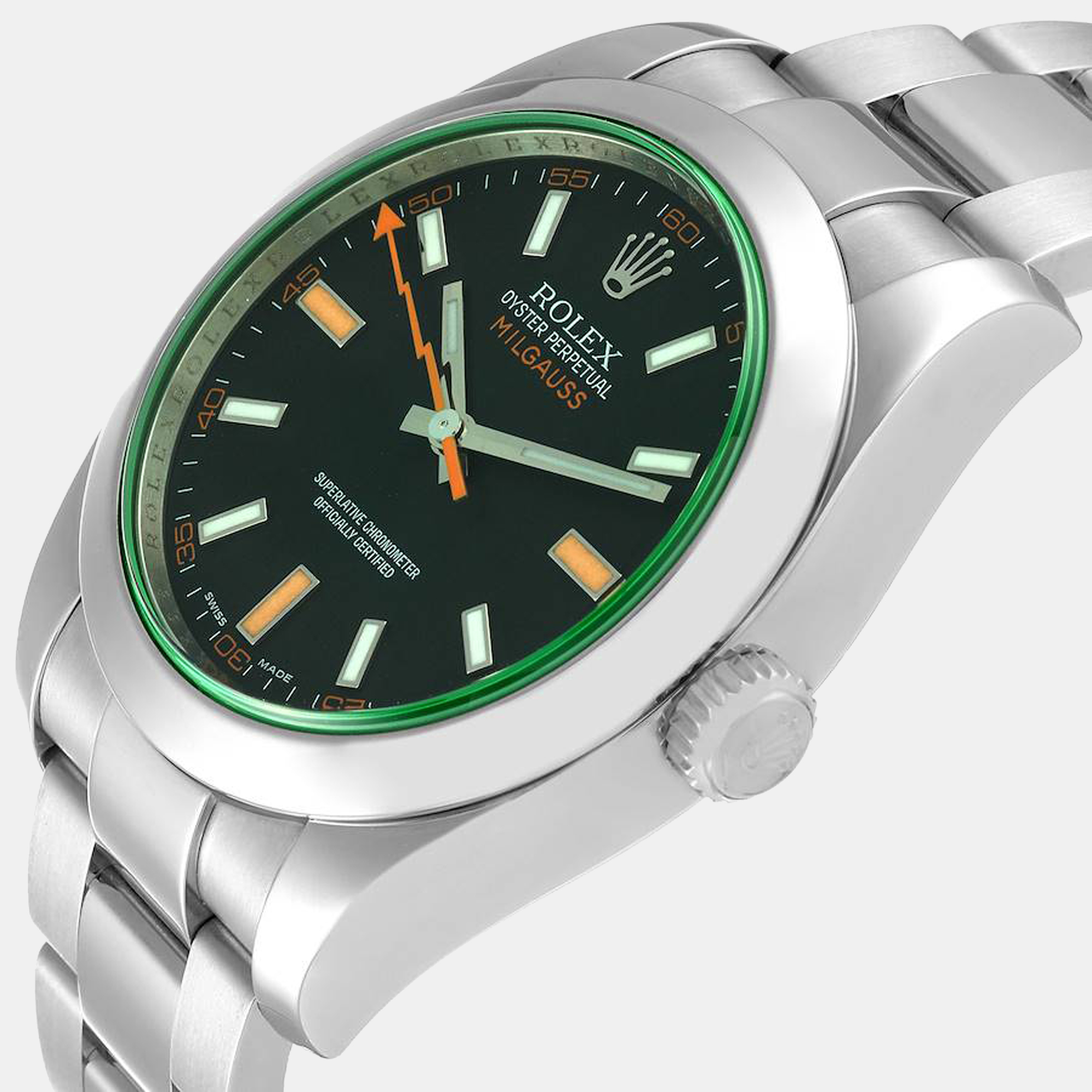 Rolex Black Stainless Steel Milgauss 116400 Automatic Men's Wristwatch 40 mm
Rolex Black Stainless Steel Milgauss 116400 Automatic Men's Wristwatch 40 mm