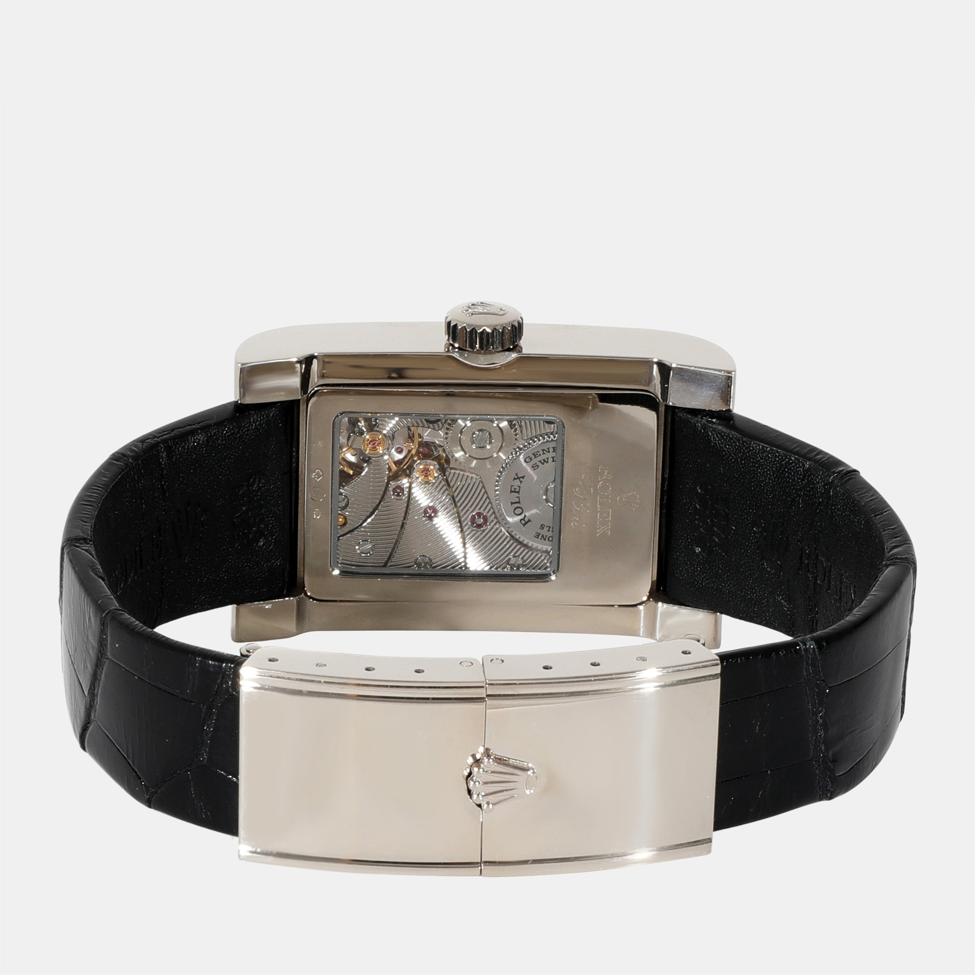 Rolex Silver 18K White Gold Cellini Prince 5441/9 Men's Wristwatch 27 Mm