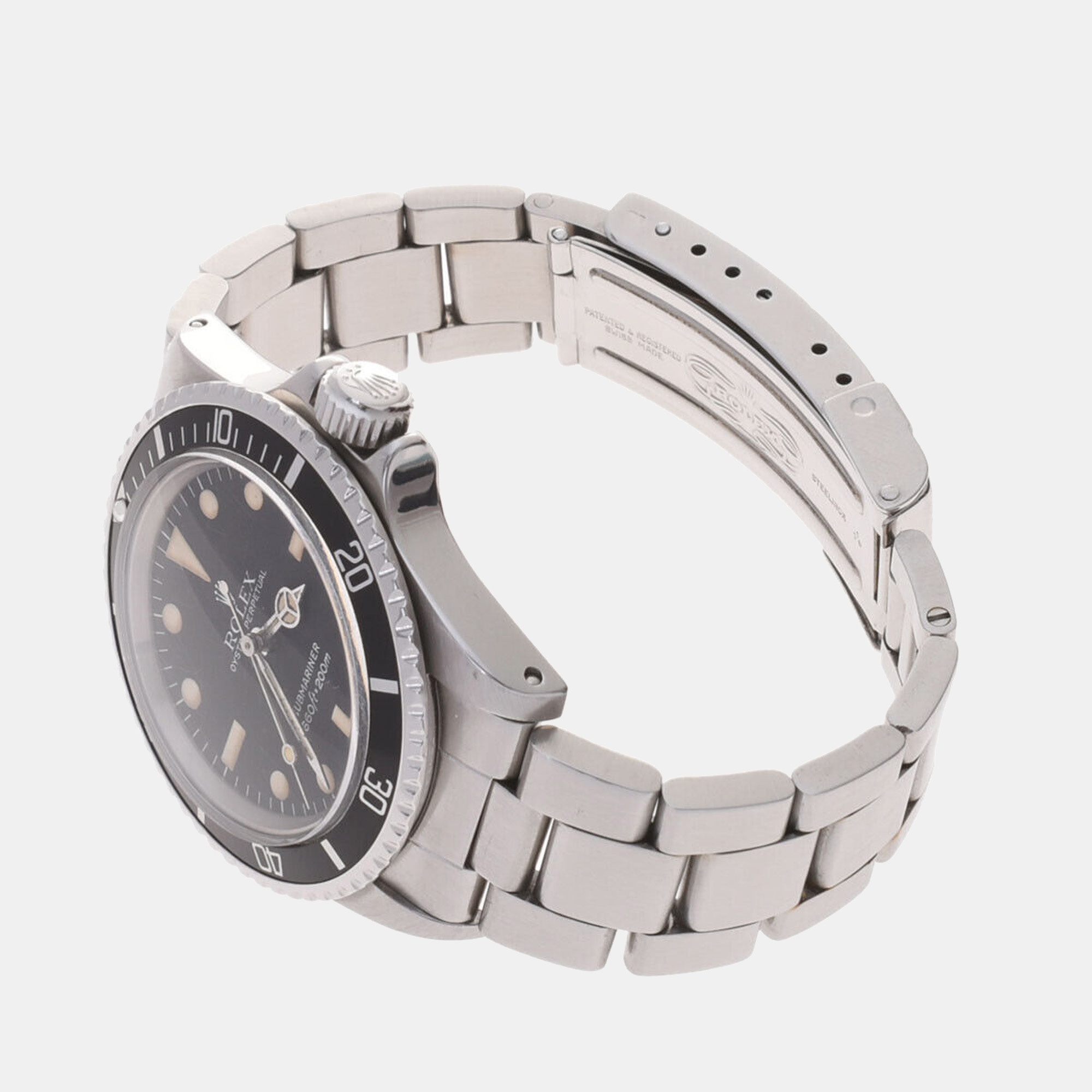 Rolex Black Stainless Steel Submariner 5513 Men's Wristwatch 40 Mm
