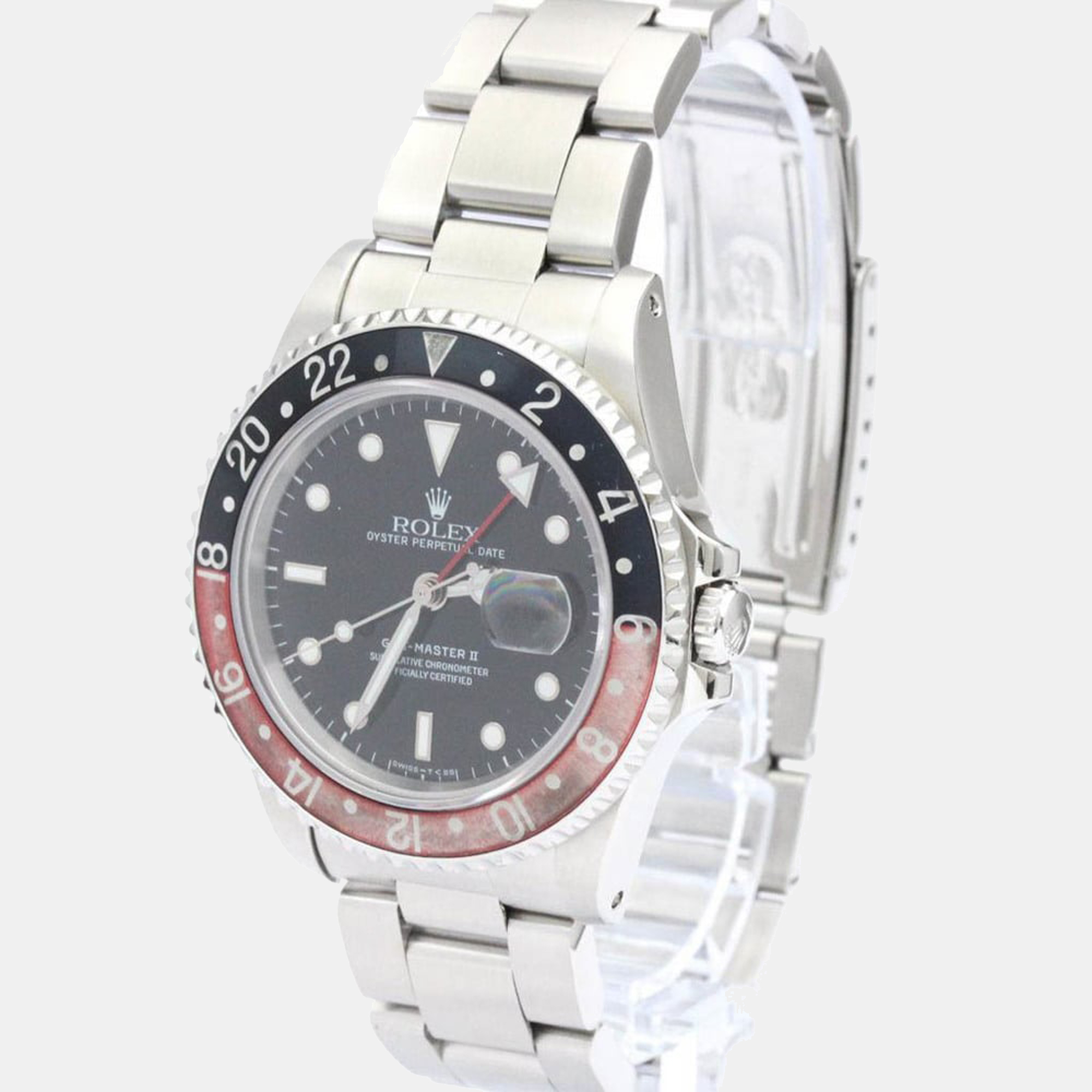 Rolex Black Stainless Steel GMT-Master II 16710 Automatic Men's Wristwatch 40mm