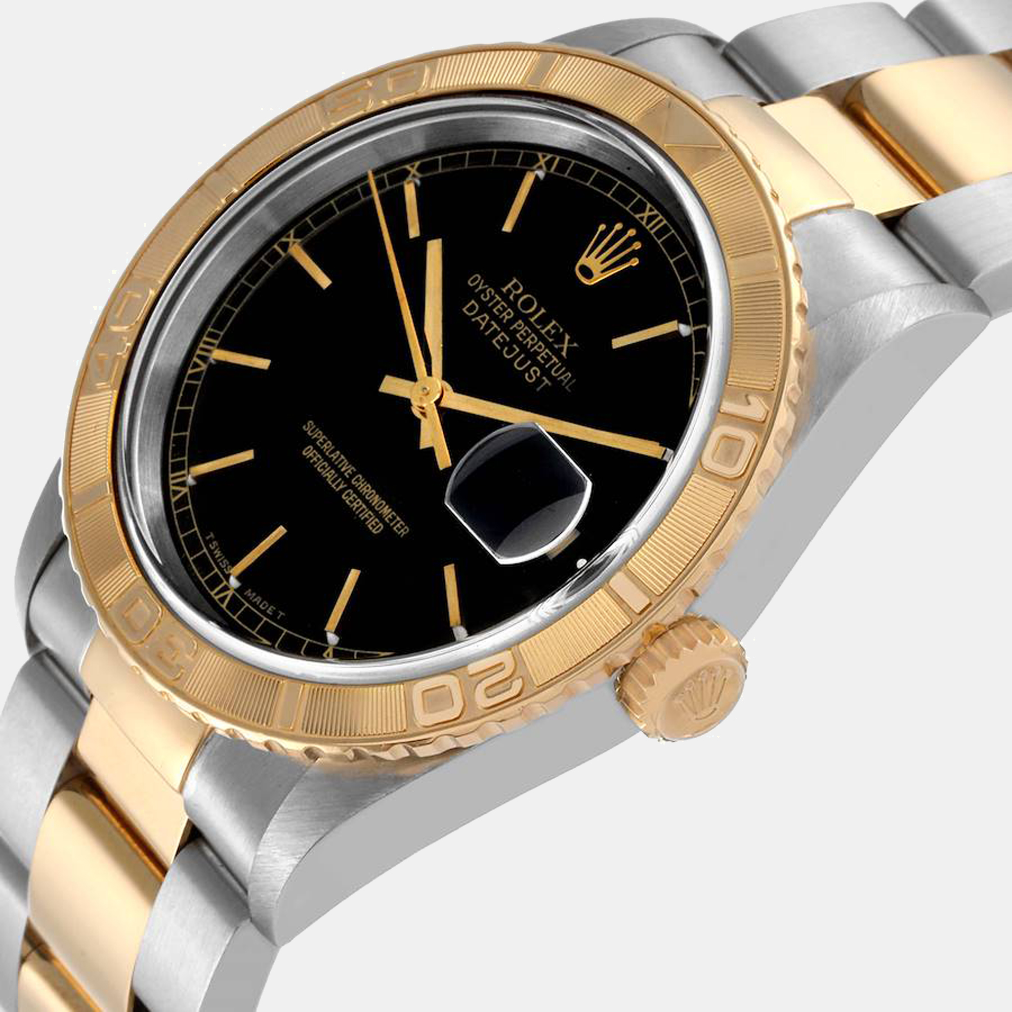 Rolex Black 18 Yellow Gold And Stainless Steel Datejust Turnograph 16263 Men's Wristwatch 36 mm
Rolex Black 18 Yellow Gold And Stainless Steel Datejust Turnograph 16263 Men's Wristwatch 36 mm