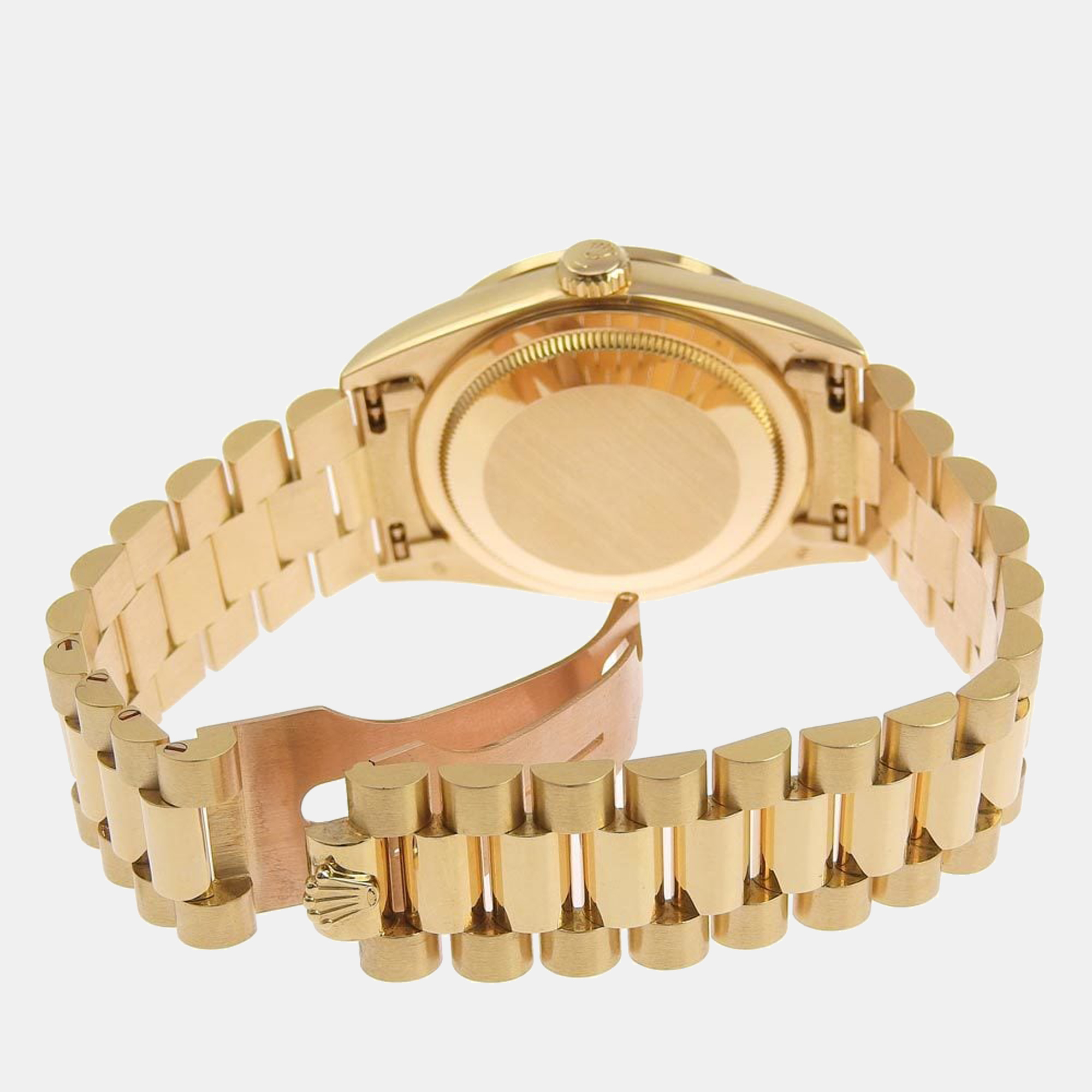 Rolex Champagne Diamonds 18k Yellow Gold Day - Date President 18388 Men's Wristwatch 36 Mm