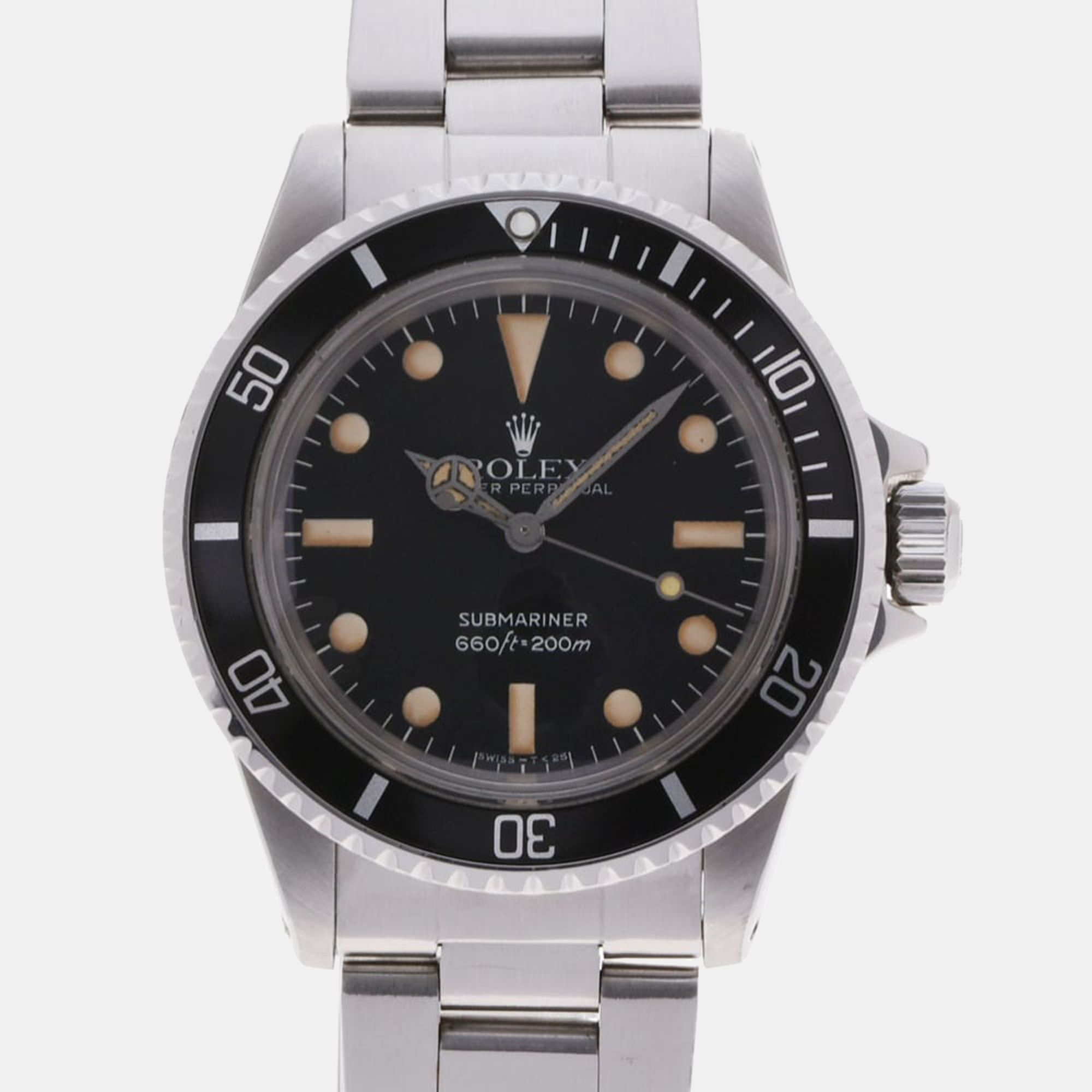 Rolex Black Stainless Steel Submariner 5513 Automatic Men's Wristwatch 40mm