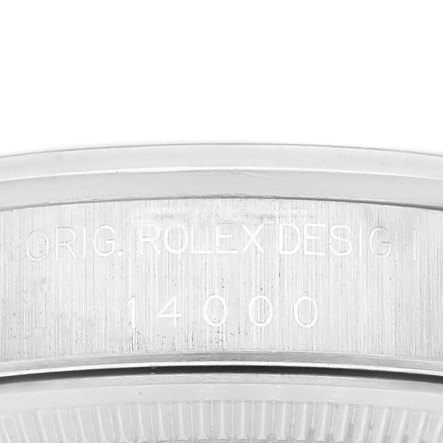 Rolex White Stainless Steel Air-King 14000 Men's Wristwatch 34 Mm