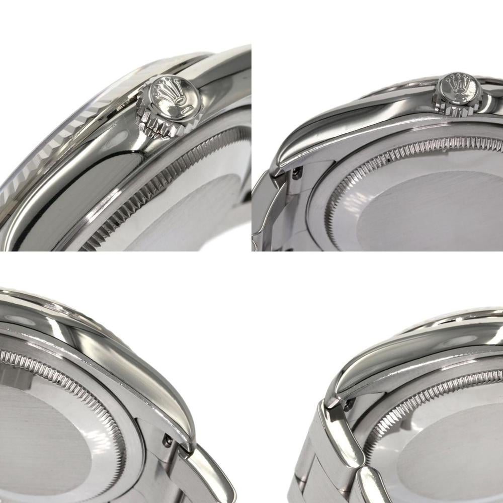 Rolex Silver Diamonds Stainless Steel Oyster Perpetual 116034 Men's Wristwatch 36 Mm
