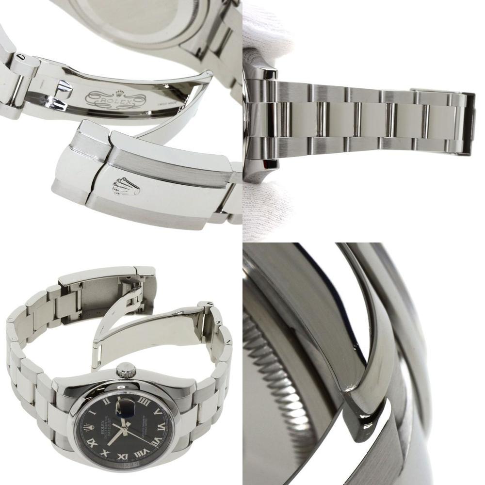 Rolex Black Stainless Steel Datejust 116200 Men's Wristwatch 36 Mm