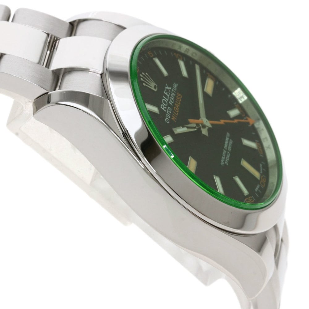 Rolex Black Stainless Steel Milgauss 116400GV Men's Wristwatch 40 Mm