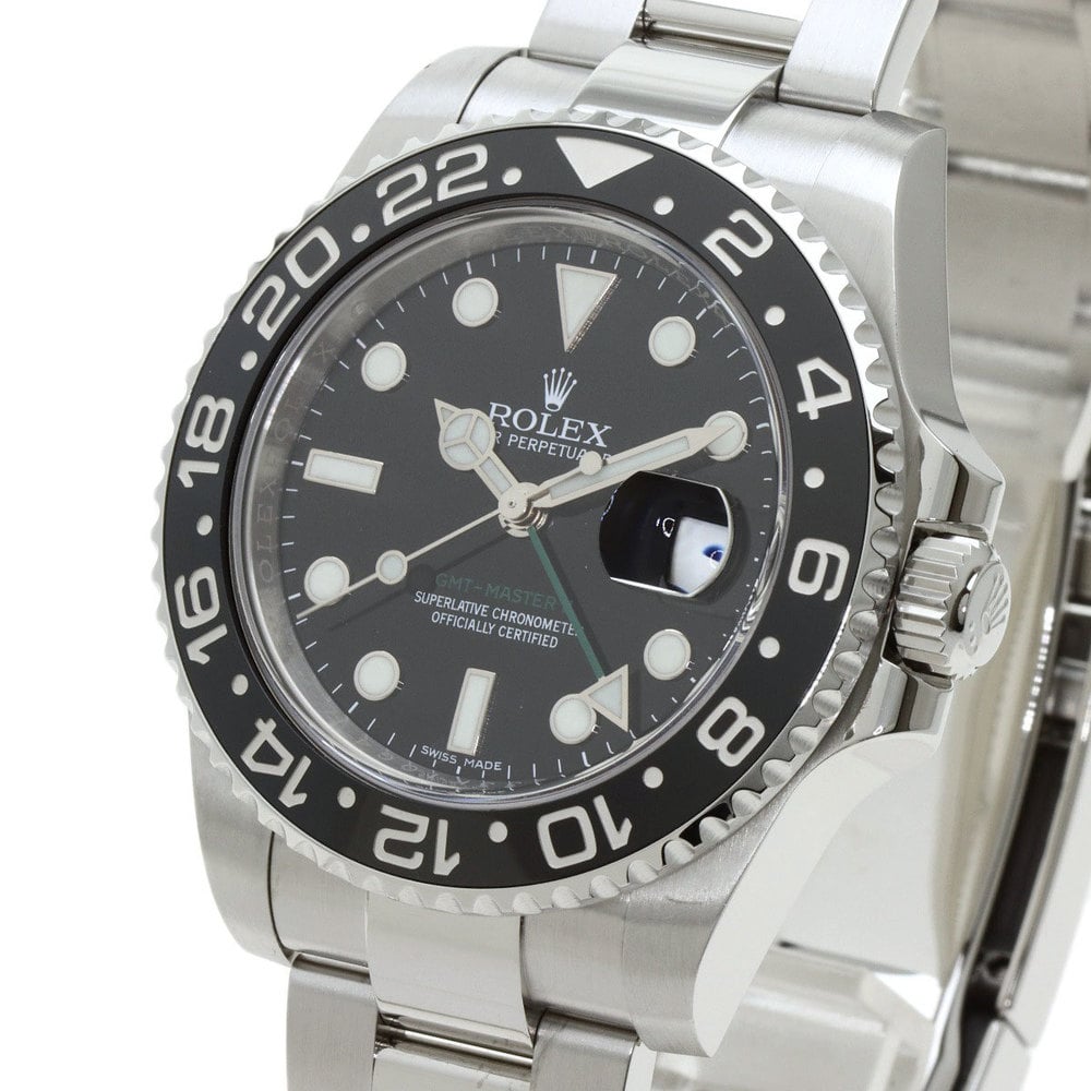 Rolex Black Stainless Steel GMT-Master II 116710LN Men's Wristwatch 40 Mm