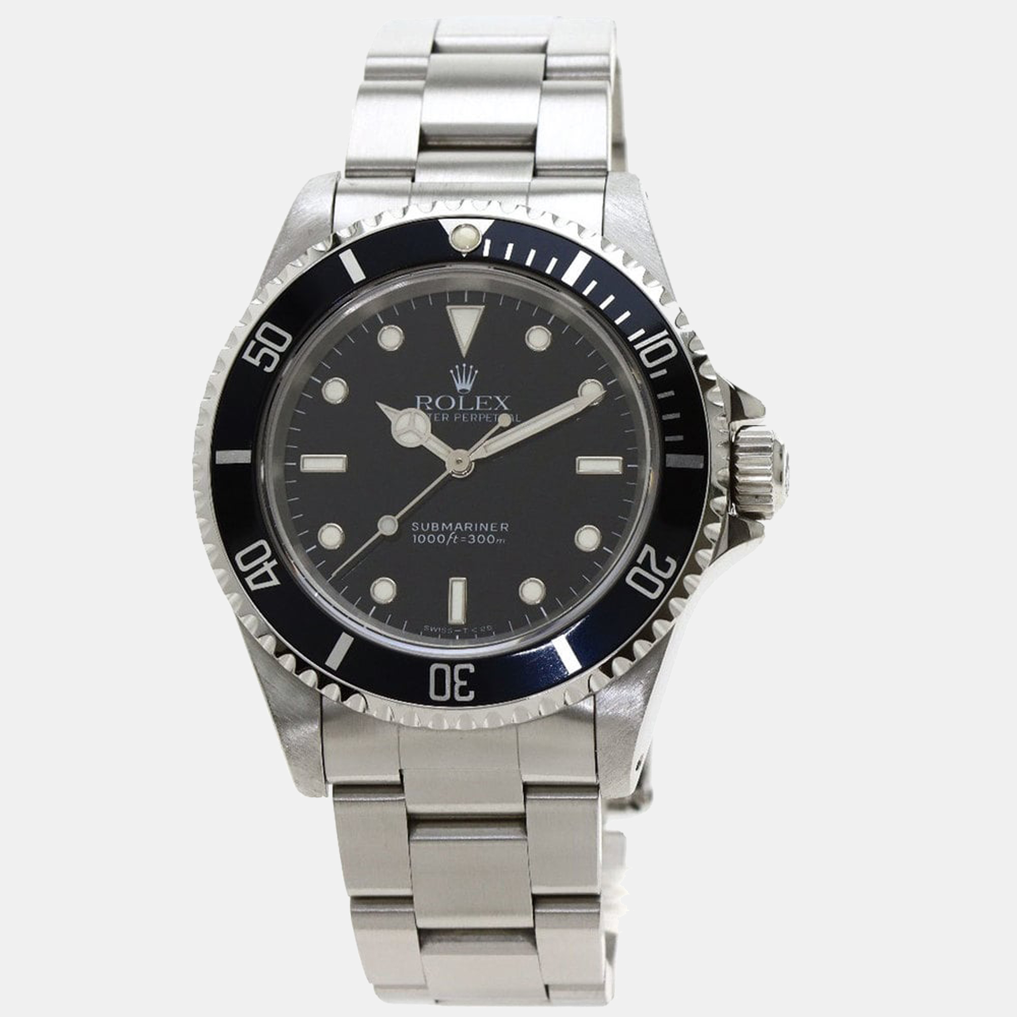 Rolex Black Stainless Steel Submariner 14060 Men's Wristwatch 40 Mm