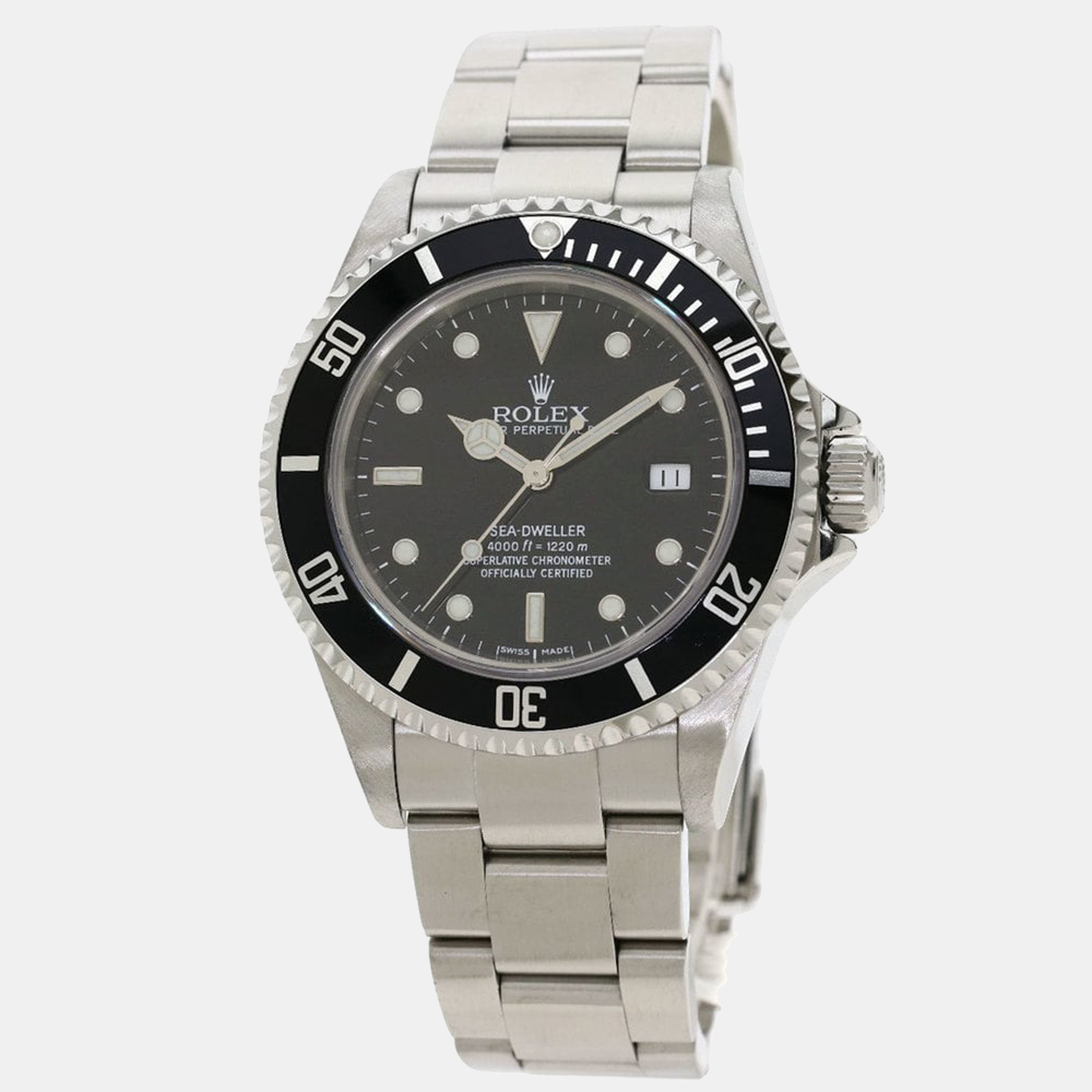 Rolex Black Stainless Steel Sea-Dweller 16600 Men's Wristwatch 40 Mm