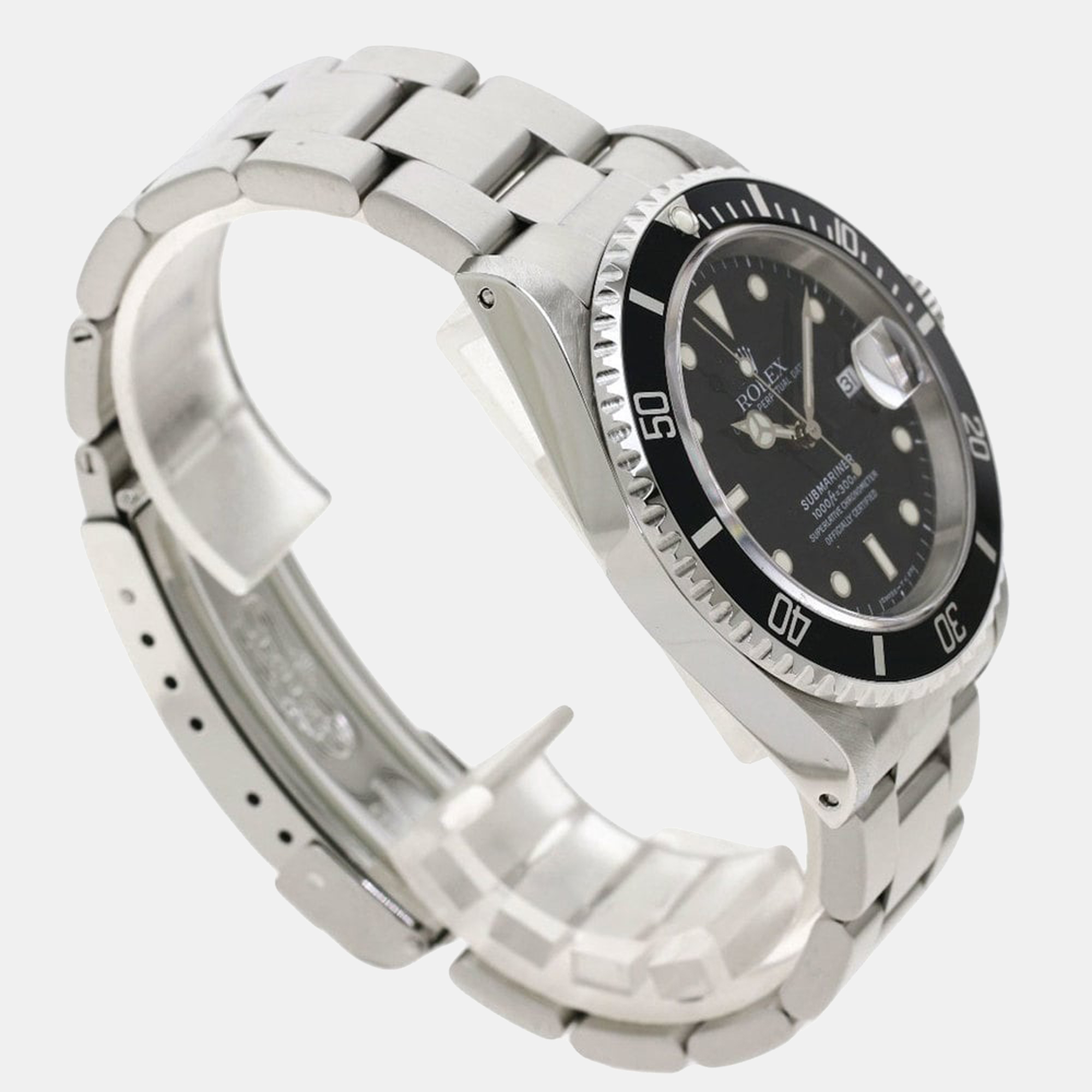 Rolex Black Stainless Steel Submariner 16610 Men's Wristwatch 40 Mm