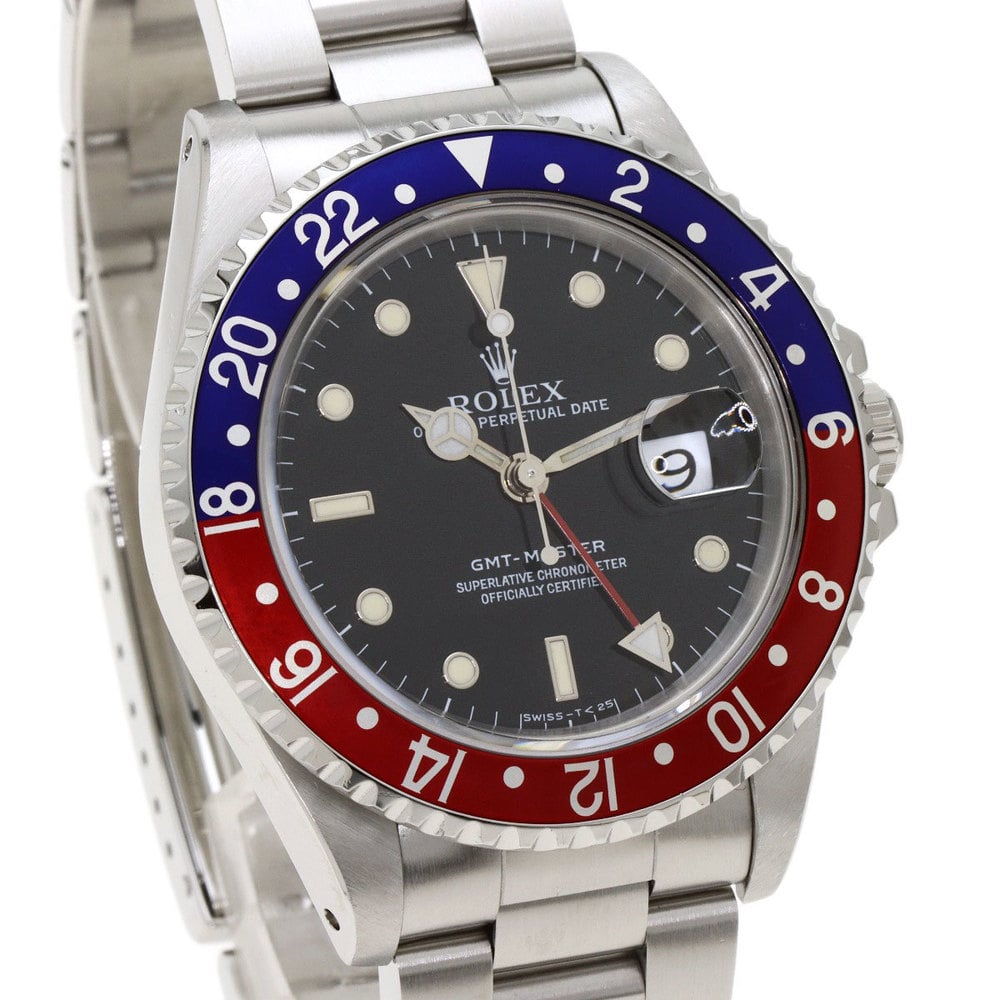 Rolex Black Stainless Steel GMT-Master Pepsi 16700 Men's Wristwatch 40 Mm