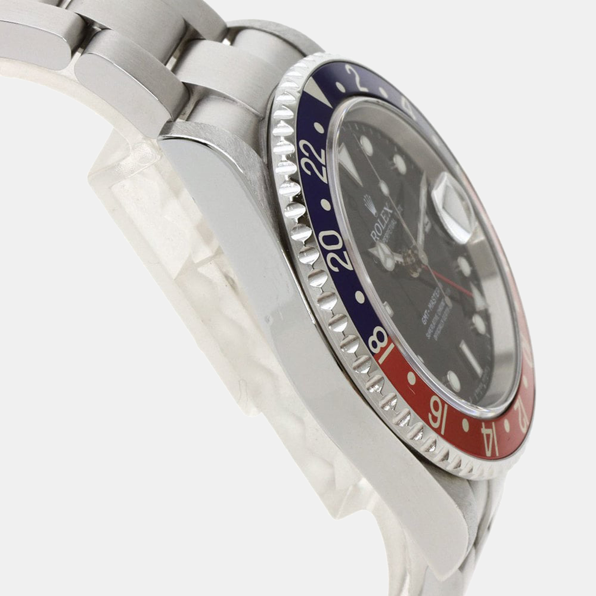Rolex Black Stainless Steel GMT-Master Pepsi 16710T Men's Wristwatch 40 Mm