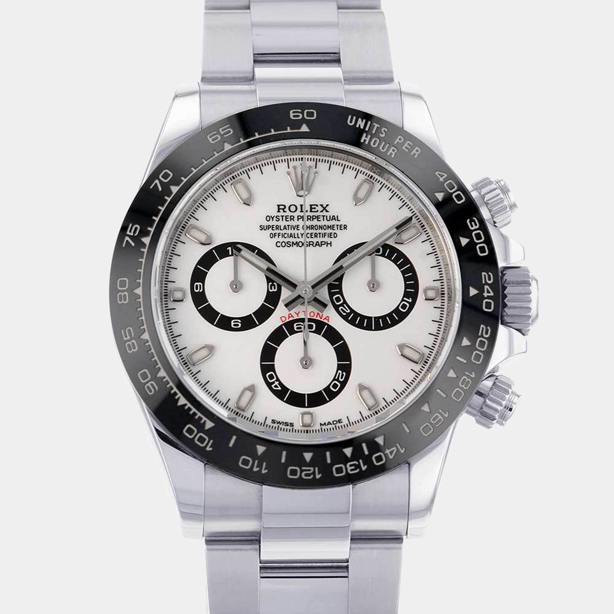 Rolex White Stainless Steel Cosmograph Daytona 116500LN Men's Wristwatch 40 Mm
