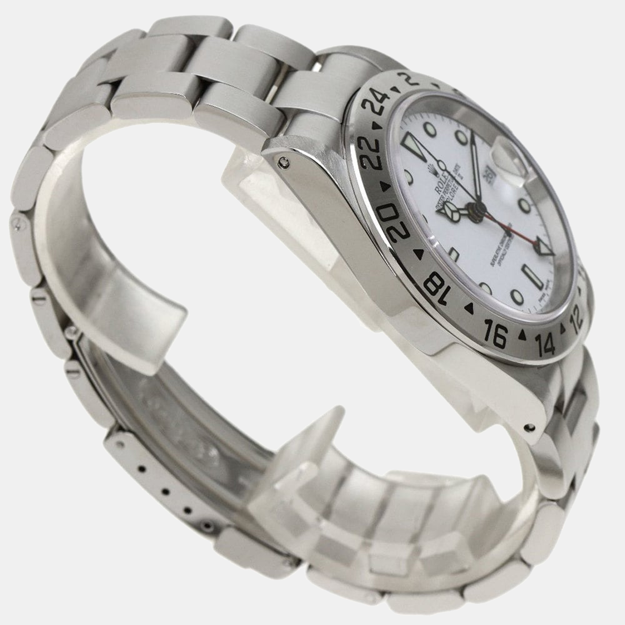 Rolex White Stainless Steel Explorer II 16570 Men's Wristwatch 40 Mm
