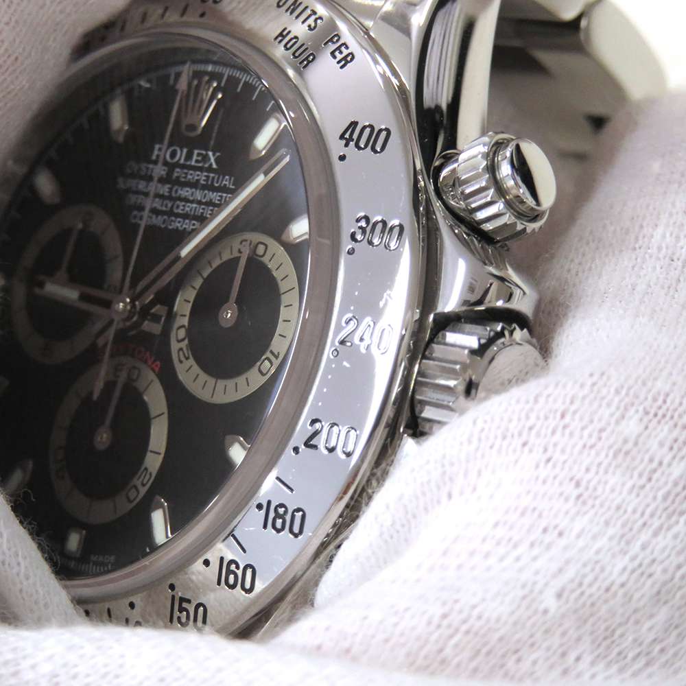 Rolex Black Stainless Steel Cosmograph Daytona 116520 Men's Wristwatch 40 Mm