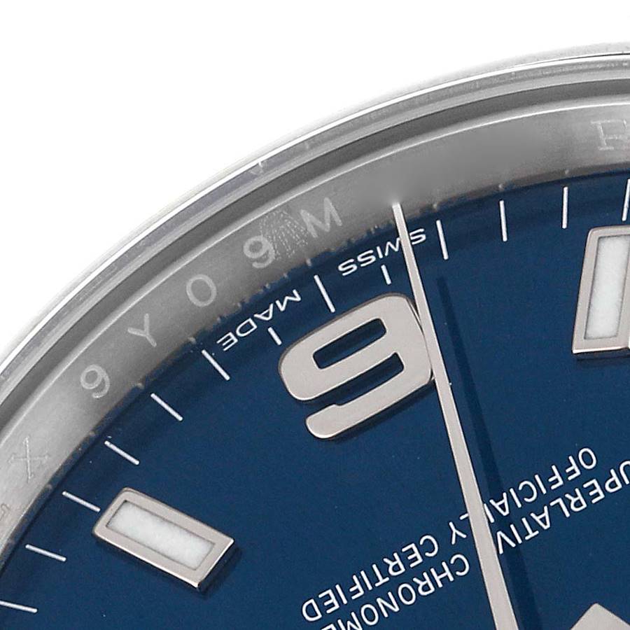 Rolex Blue Stainless Steel Air-King 15200 Men's Wristwatch 34 Mm