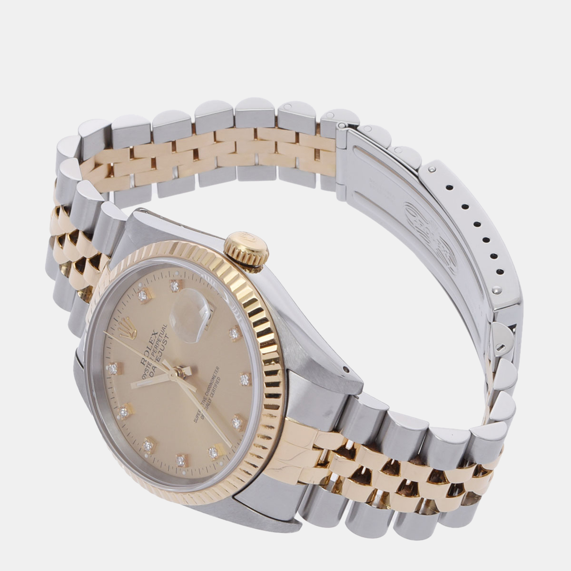 Rolex Champagne 18k Yellow Gold And Stainless Steel Datejust 16233 Men's Wristwatch 36 mm
Rolex Champagne 18k Yellow Gold And Stainless Steel Datejust 16233 Men's Wristwatch 36 mm