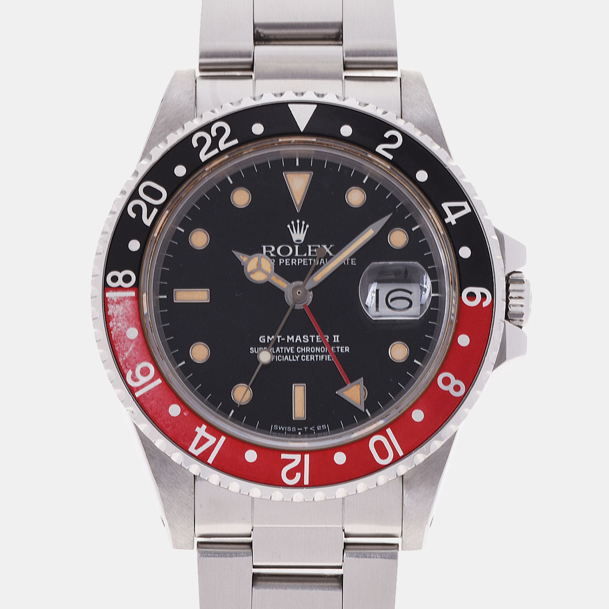 Rolex black stainless steel gmt-master 16760 men's wristwatch 40 mm