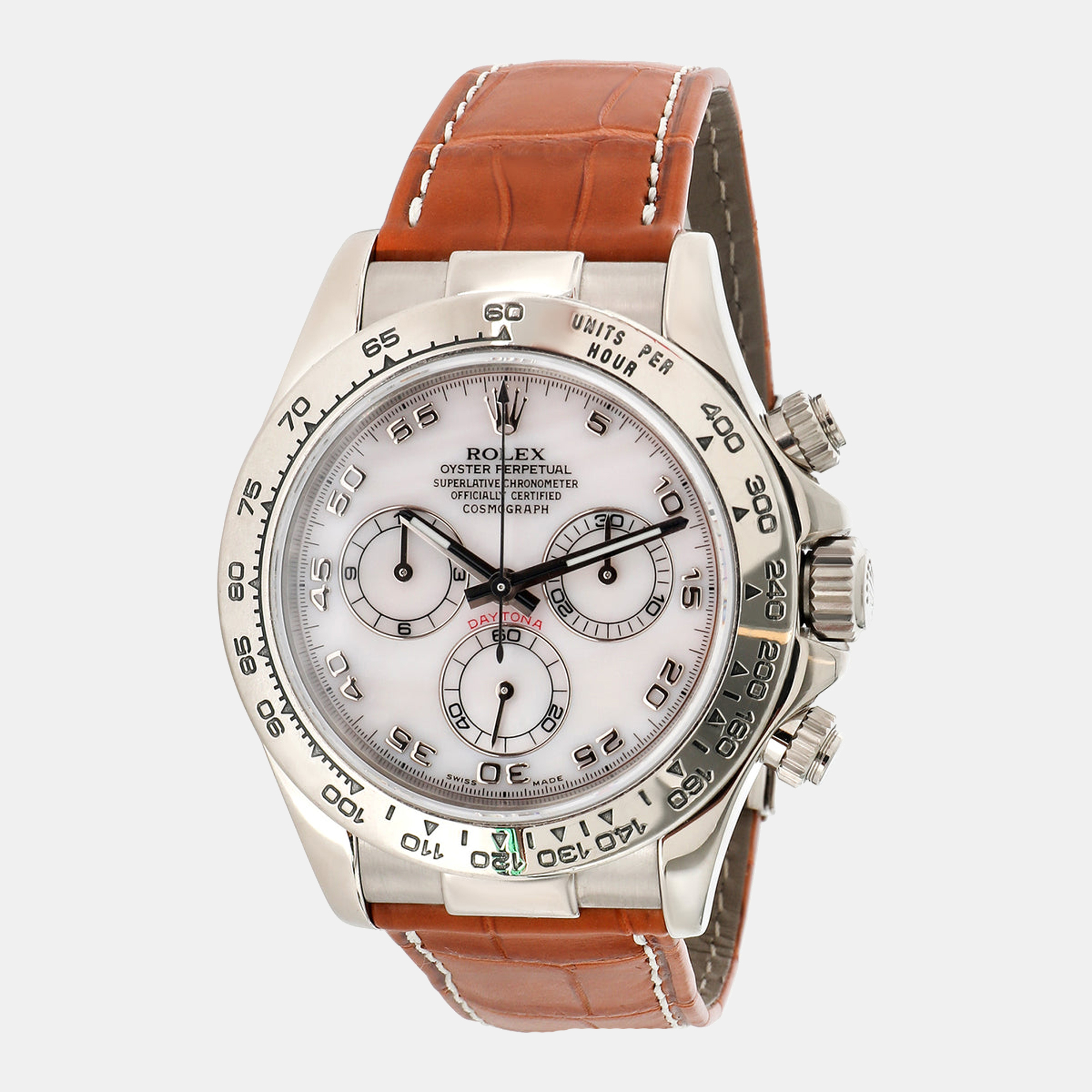 Rolex MOP 18K White Gold Cosmograph Daytona 116519 Men's Wristwatch 40 Mm