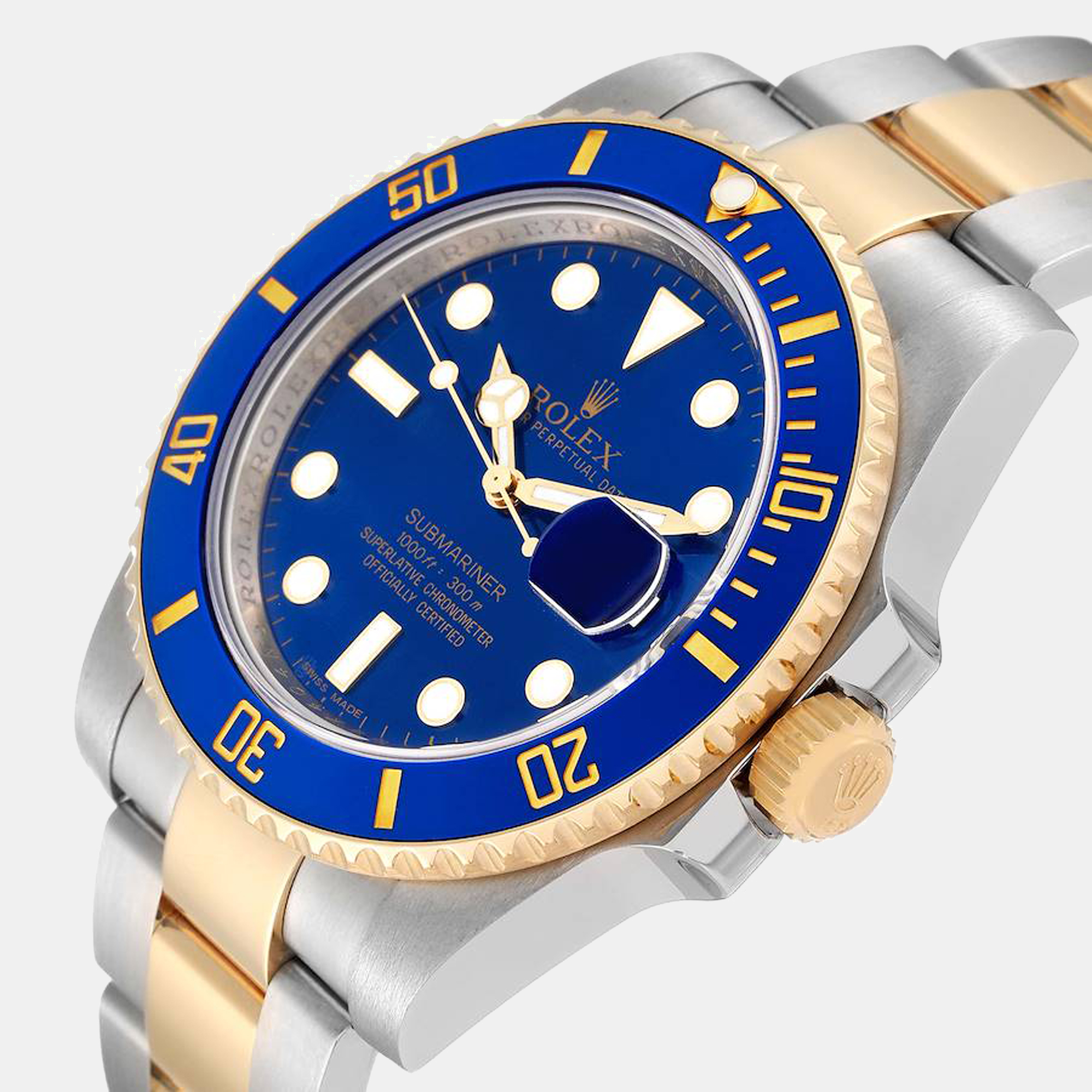 Rolex Submariner Steel Yellow Gold Blue Diamond Dial Men's Watch 116613
Rolex Submariner Steel Yellow Gold Blue Diamond Dial Men's Watch 116613