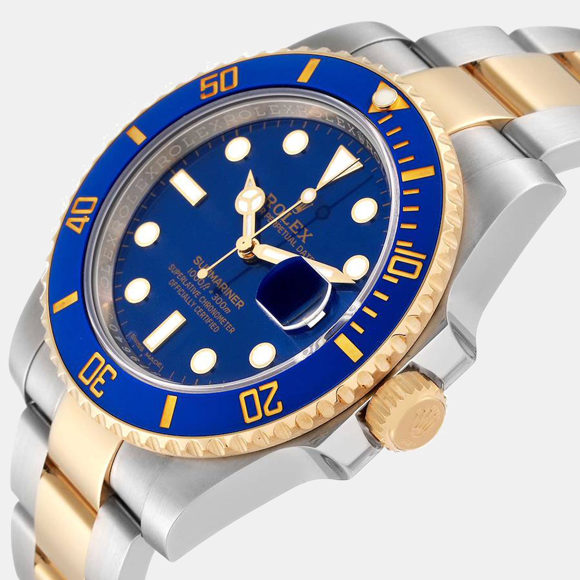 Rolex Submariner Steel Yellow Gold Blue Diamond Dial Men's Watch 116613
Rolex Submariner Steel Yellow Gold Blue Diamond Dial Men's Watch 116613
