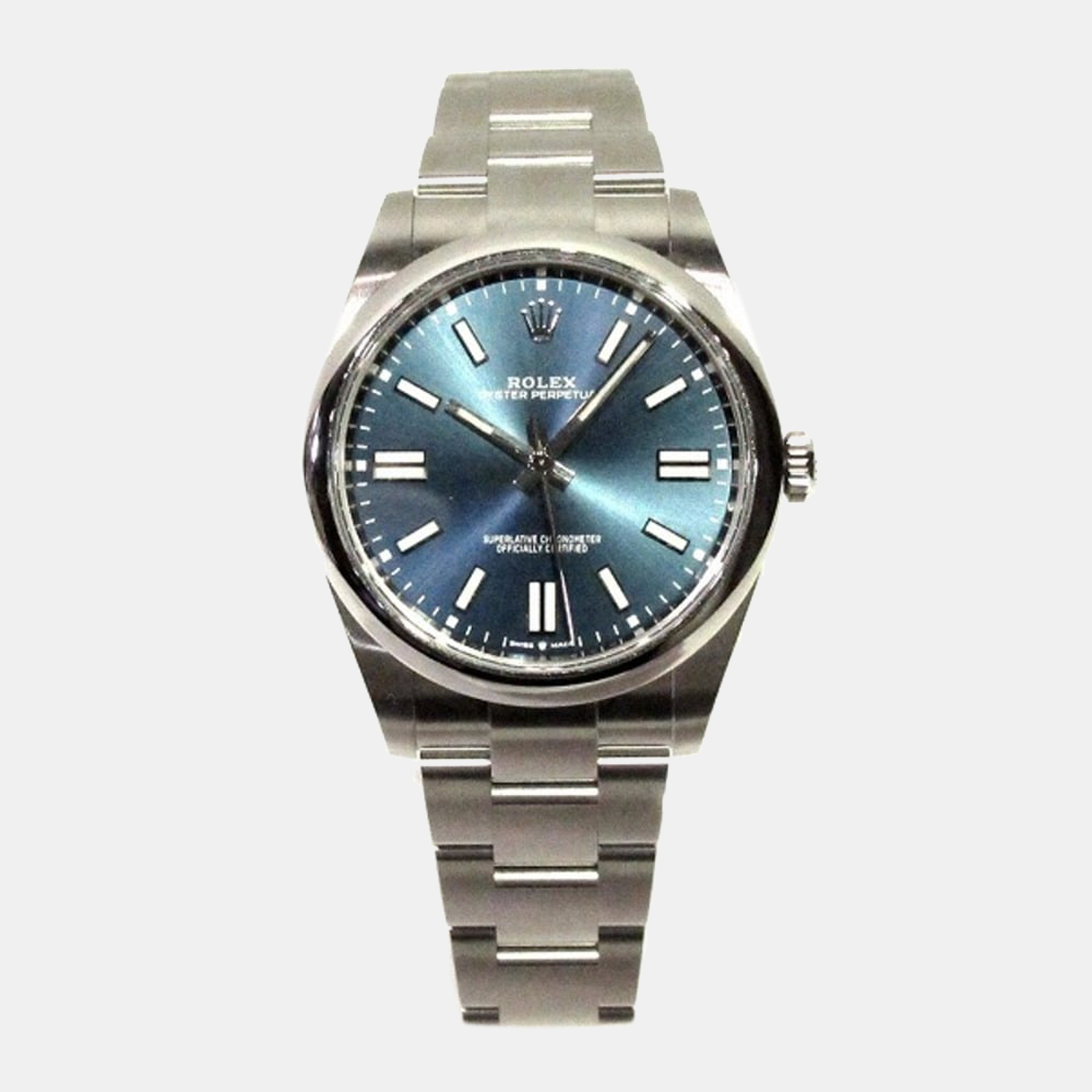 Rolex Blue Stainless Steel Oyster Perpetual 124300 Men's Wristwatch 41 Mm
